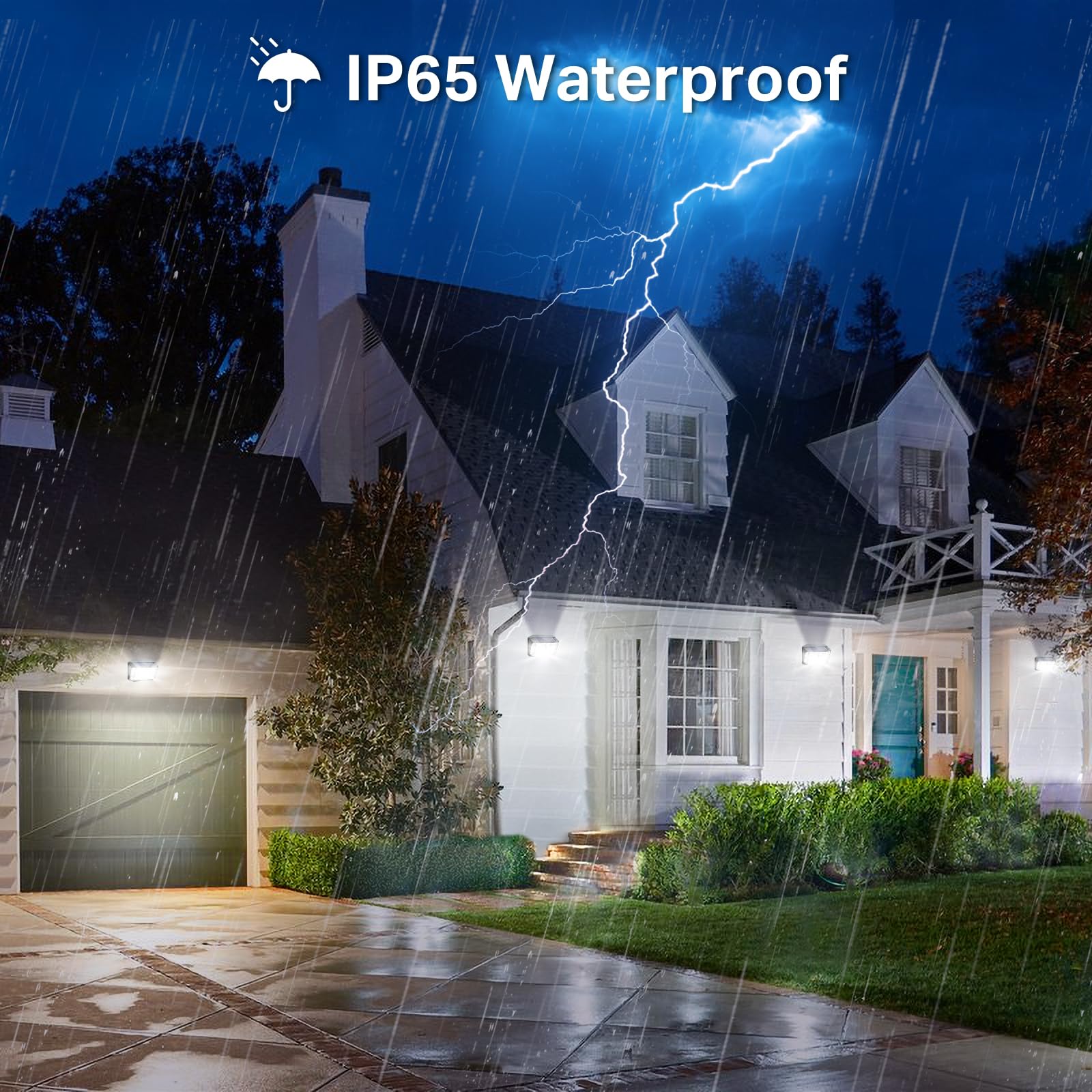 CLAONER Solar Lights Outdoor Waterproof - Solar Motion Sensor Lights for Outside with 3 Modes & 270° Wide Angle - Wireless Solar Powered Security Lights for Deck, Fence, Garden, Pathway - Ideal for Home Security & Nighttime Illumination
