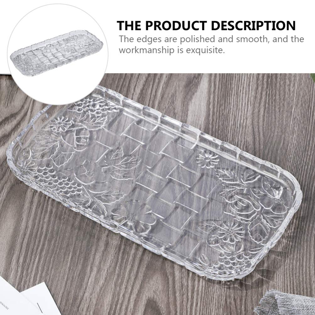 DOITOOL 1-Piece Rectangular Glass Fruit Plate - Durable Food Storage Tray for Kitchen, Dining & Entertaining | Perfect for Serving Fruits, Snacks, Cheese & Appetizers at Parties, Picnics & Home Gatherings