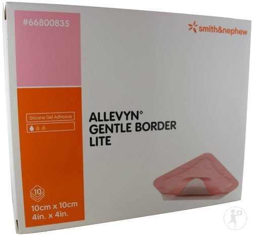 Allevyn 66800835 Thin Silicone Foam Dressing 4x4 Inch (10-Pack) - Advanced Wound Care for Post-Surgery, Burns & Chronic Wounds
