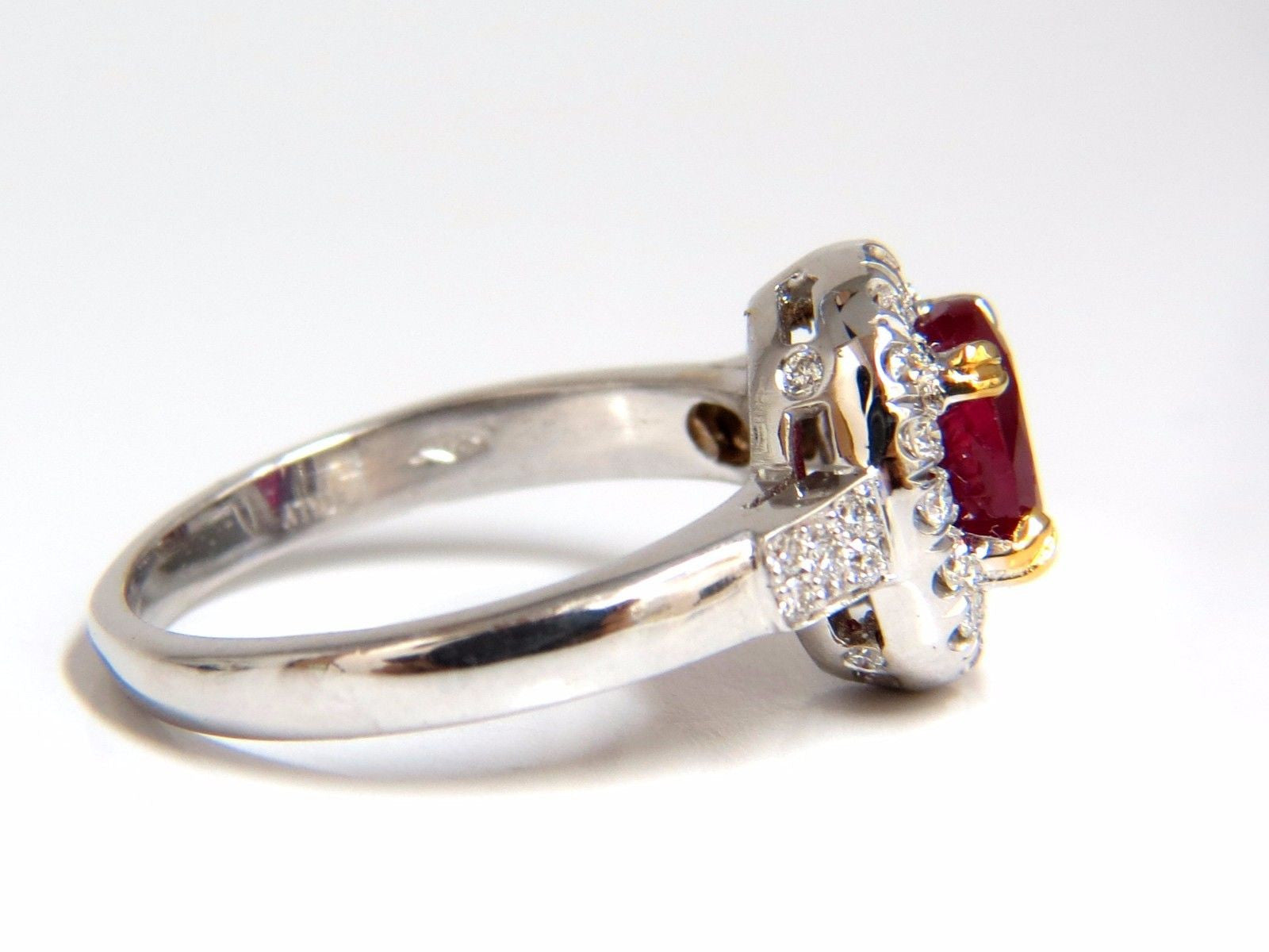 GIA Certified 1.95 Carat Natural Ruby and Diamond Ring in 18K Gold - Vivid Red Gemstone Engagement Ring for Women, Perfect for Weddings, Anniversaries, and Special Occasions