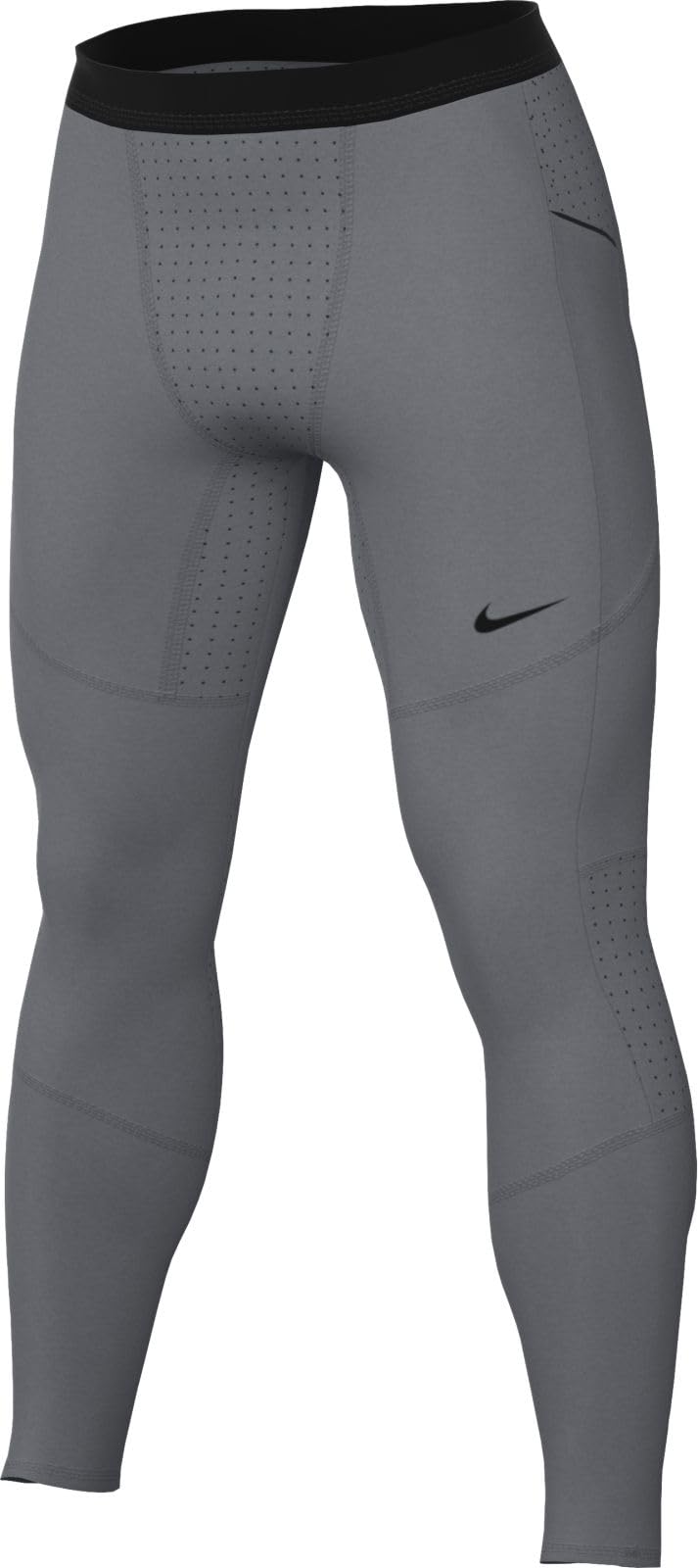 Nike Pro Warm Men's Tights - XL, Smoke Grey/Black for Running & Workouts