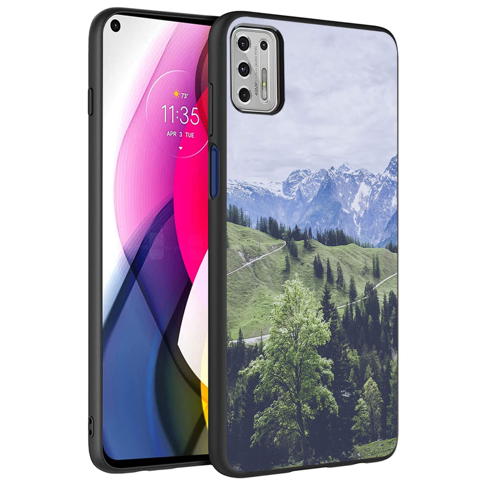 Premium TPU Slim Anti-Scratch Silicone Protective Case for Motorola Moto G Stylus (2021) 6.8 Inch - Shockproof & Durable Phone Cover with Mountains Grass Forest Design - Perfect for Outdoor Adventures, Daily Use & Travel Protection