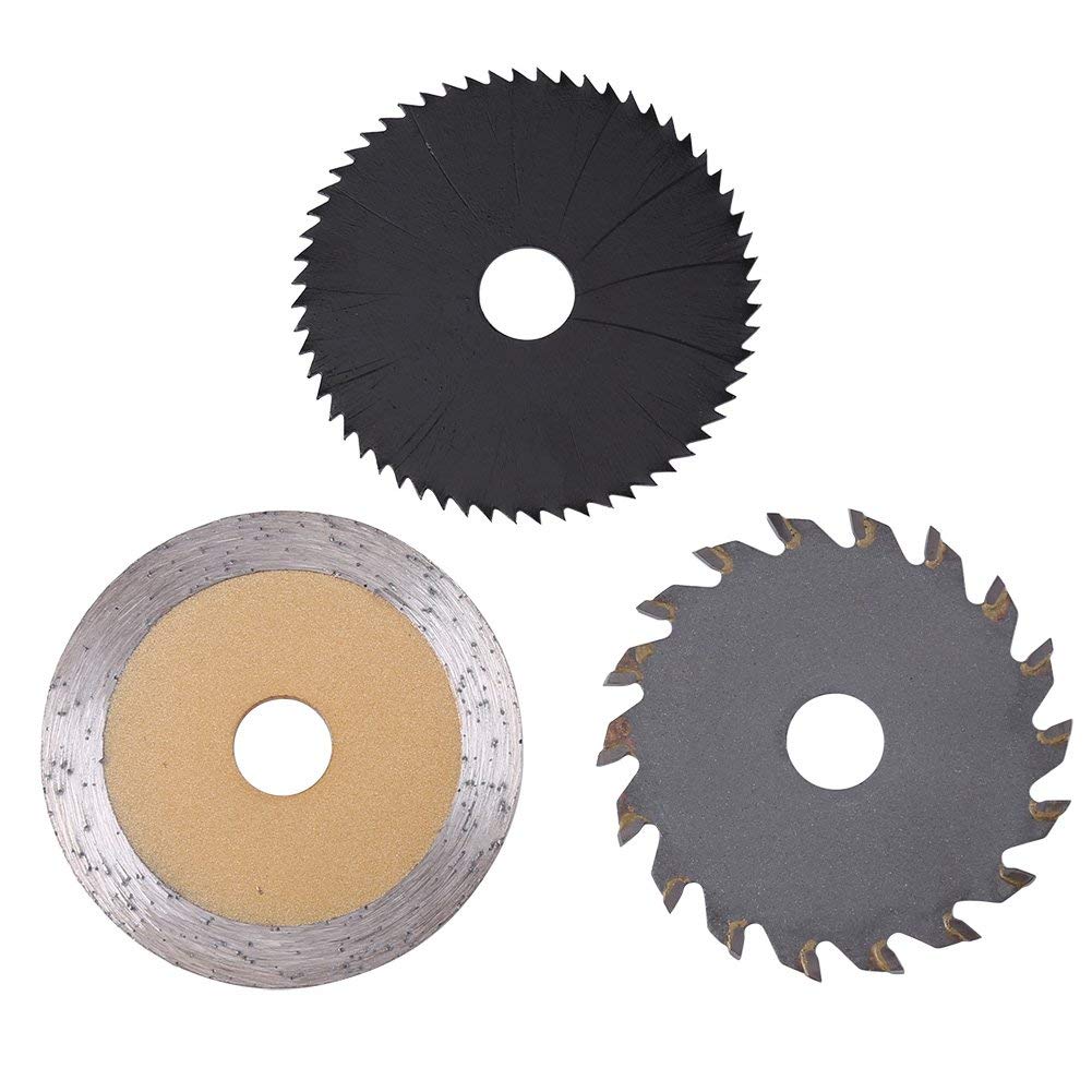 3pcs 54.8mm HSS Mini Circular Saw Blades for Wood Cutting - Rotary Tool & Mandrel Set for DIY Projects