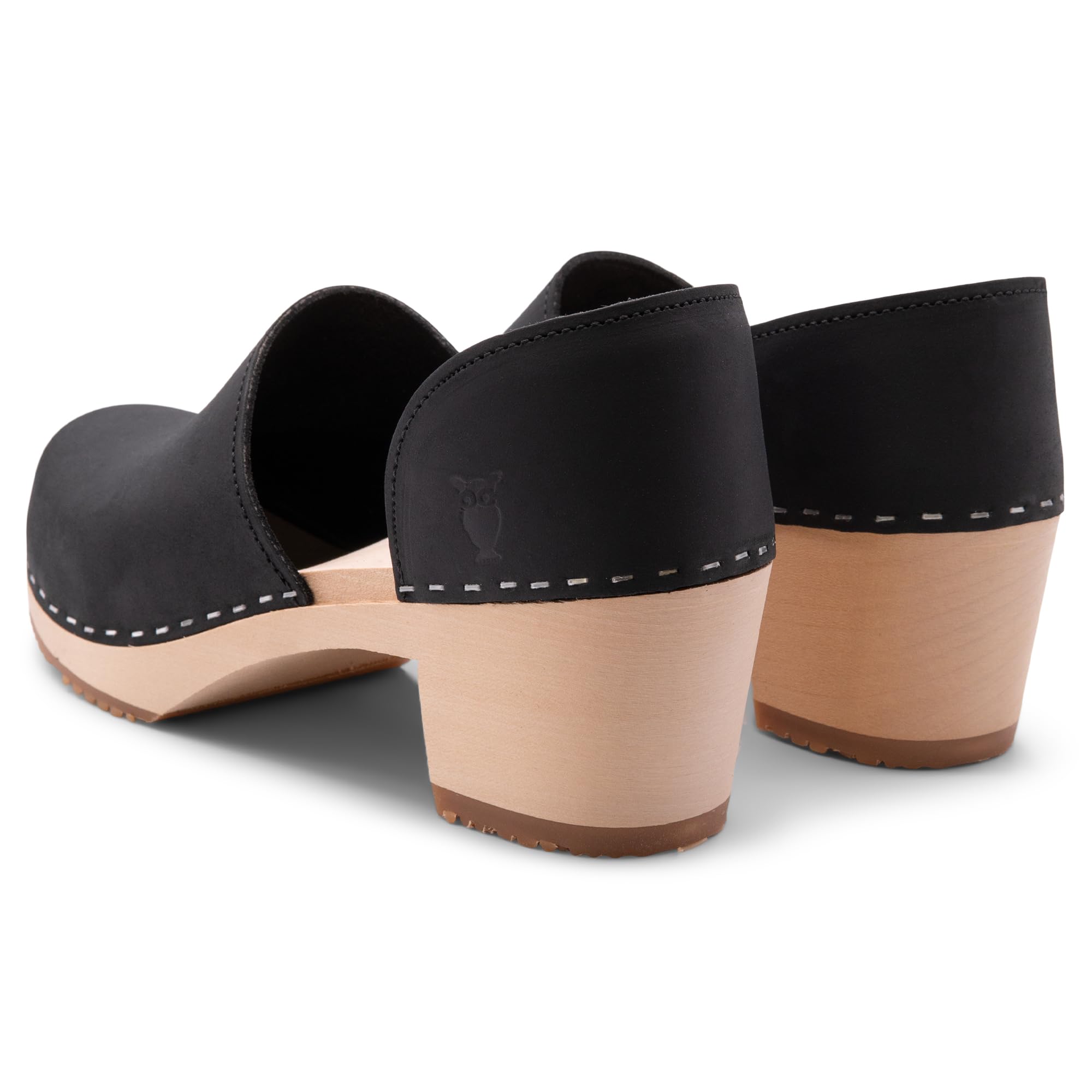 Sandgrens Handmade Swedish High Heel Wooden Clogs for Women | Comfortable Closed-Back Design | Perfect for Work, Casual Wear & Outdoor Activities