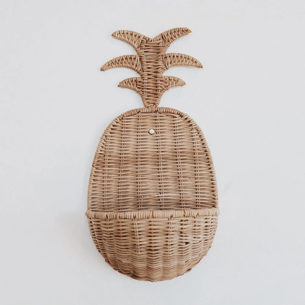 Pineapple Wall Basket - Decorative Hanging Fruit Basket for Kitchen, Bathroom & Home Decor - Perfect for Storage & Organizing Fruits, Vegetables, or Bathroom Essentials