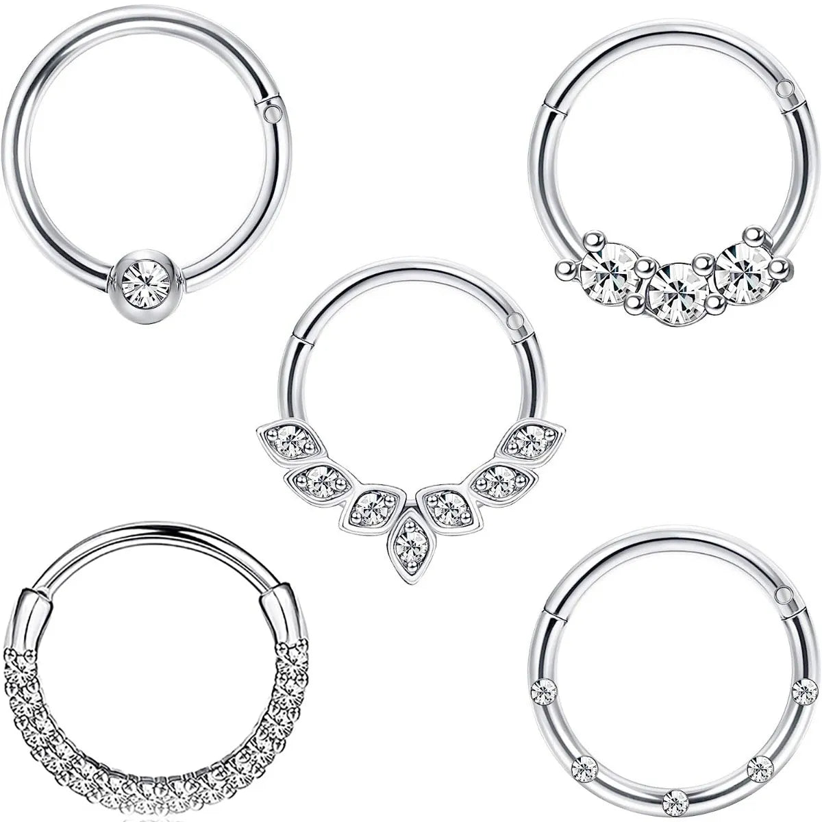 Trendy Hinged Nose Rings for Women - 14K Gold & Sterling Silver Septum Hoops - Perfect for Everyday Wear, Parties & Special Occasions