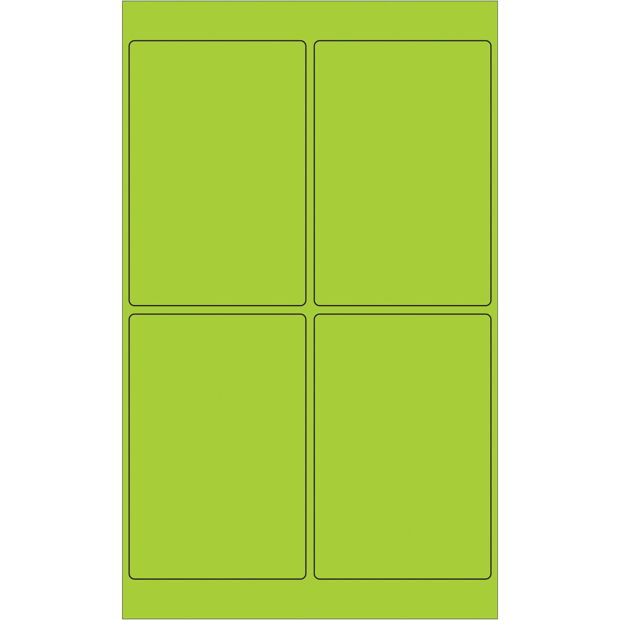 Fluorescent Green 4x6 Laser Labels - 400 Pack for Shipping & Organizing