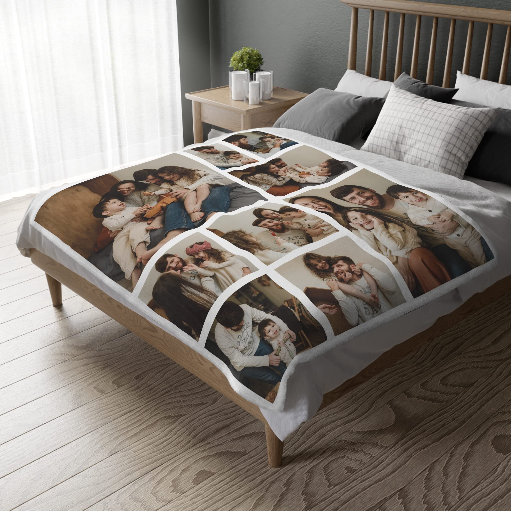Custom Photo Blanket - Personalized Throw Blanket with Text Collage | Flannel Fleece Blanket for Family, Couples & Pets | Perfect Gift for Birthday, Christmas, Wedding, Anniversary & Halloween | Cozy Home Decor, Bedroom Accent & Thoughtful Present