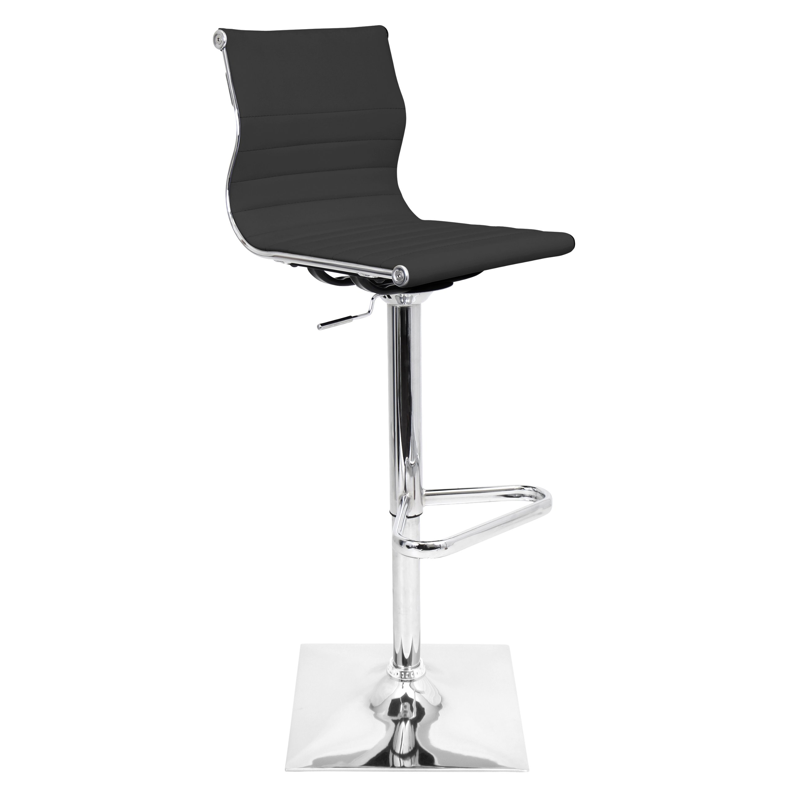 LumiSource Masters Adjustable Bar Stool - Chrome Swivel Bar Chair with Height Adjustment for Kitchen Island, Home Bar & Dining Counter - Modern & Comfortable Seating