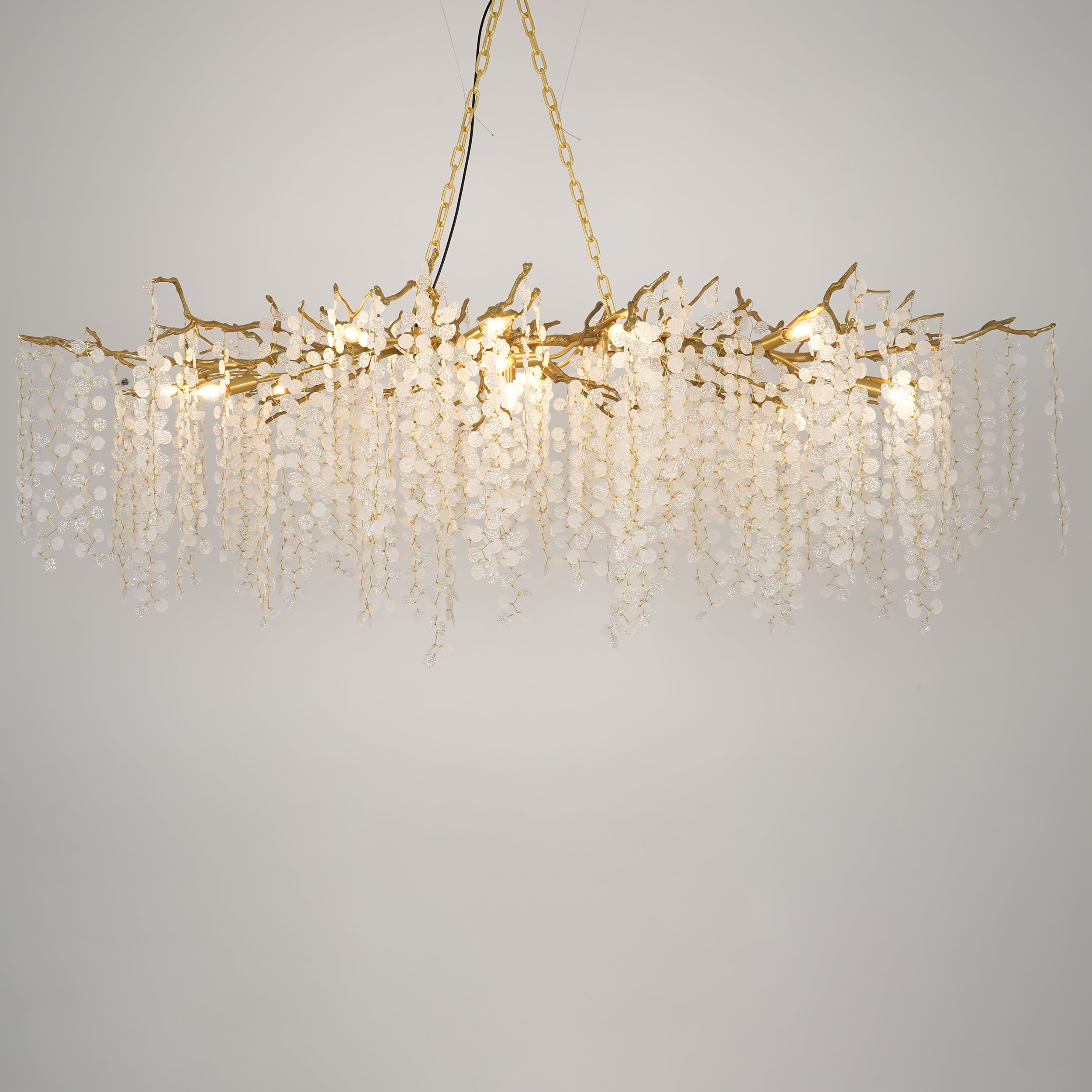 Shiro Noda Crystal Chandelier - Elegant Modern Ceiling Light Fixture for Dining Room, Living Room & Bedroom Decor