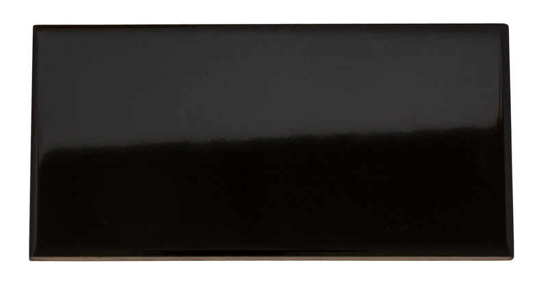 Kakel Victoria Black Glossy Ceramic Tile 7.5 x 15 cm - Perfect for Kitchen Backsplash, Bathroom Walls & Modern Interior Design