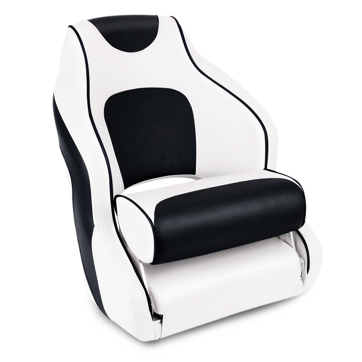 Premium Two-Tone Captain's Bucket Boat Seat with Flip-Up Design - Durable Marine-Grade Sports Seating for Fishing Boats, Yachts & Watercrafts