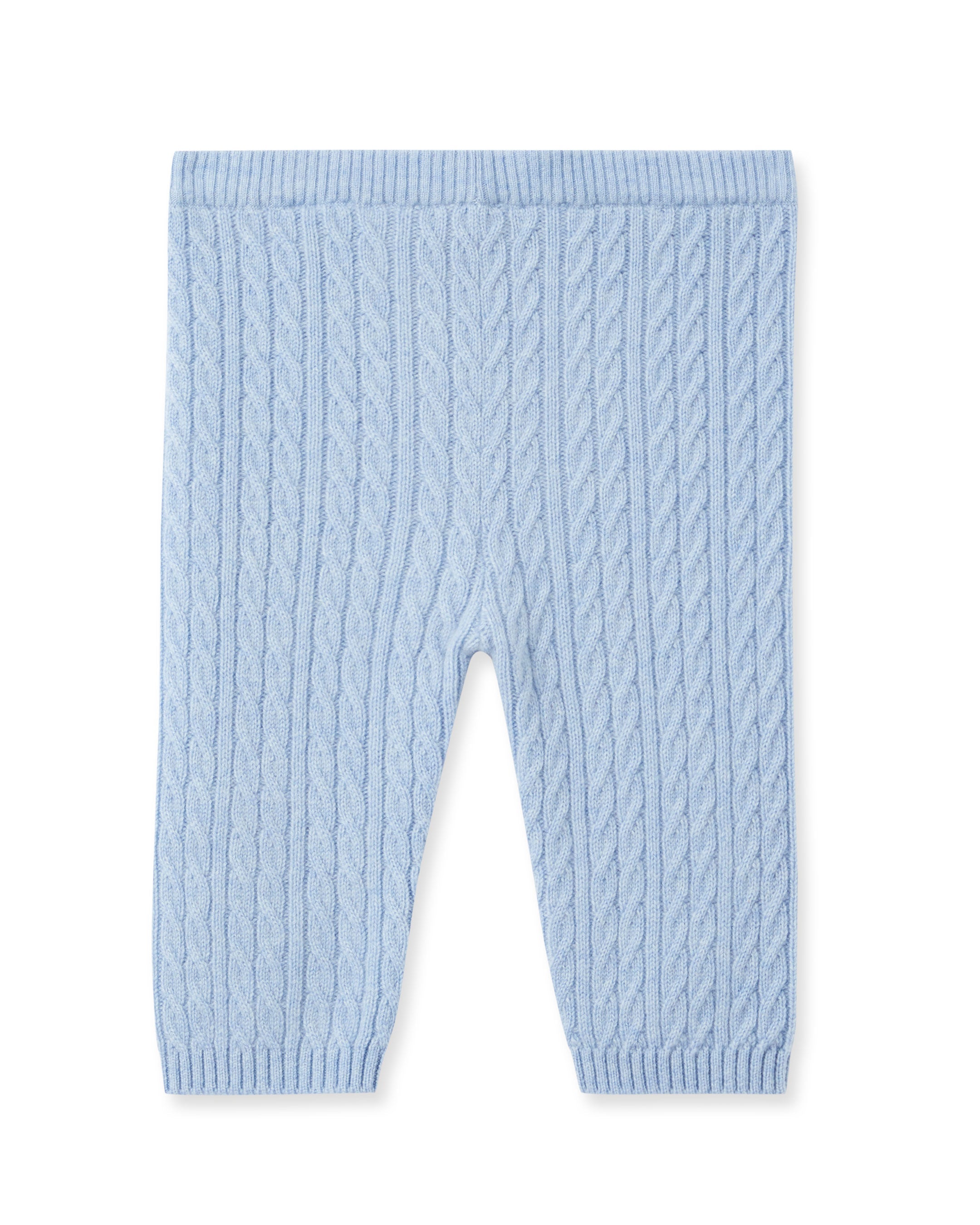 Premium Cable Knit Cashmere Leggings for Women - Soft Cornflower Blue Winter Tights - Perfect for Yoga, Lounging & Cold Weather Outfits