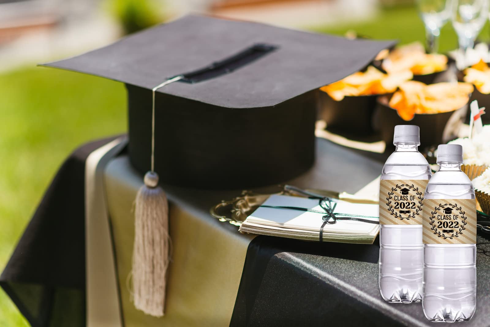 2022 Graduation Party Water Bottle Labels - 24pcs Waterproof Stickers for High School Graduation Favors, Class of 2022 Bottle Wrappers & Decals | Perfect for Graduation Party Decorations, Senior Celebrations & School Events