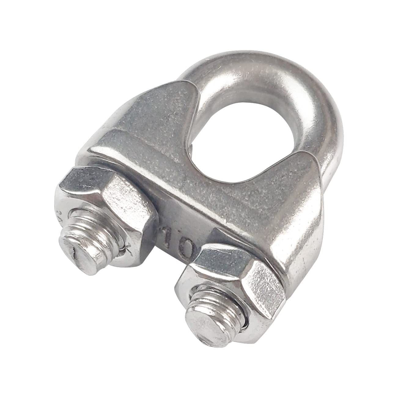 Stainless Steel M10 Wire Rope Clips (10PCs) - Heavy Duty Fasteners for Marine & Construction