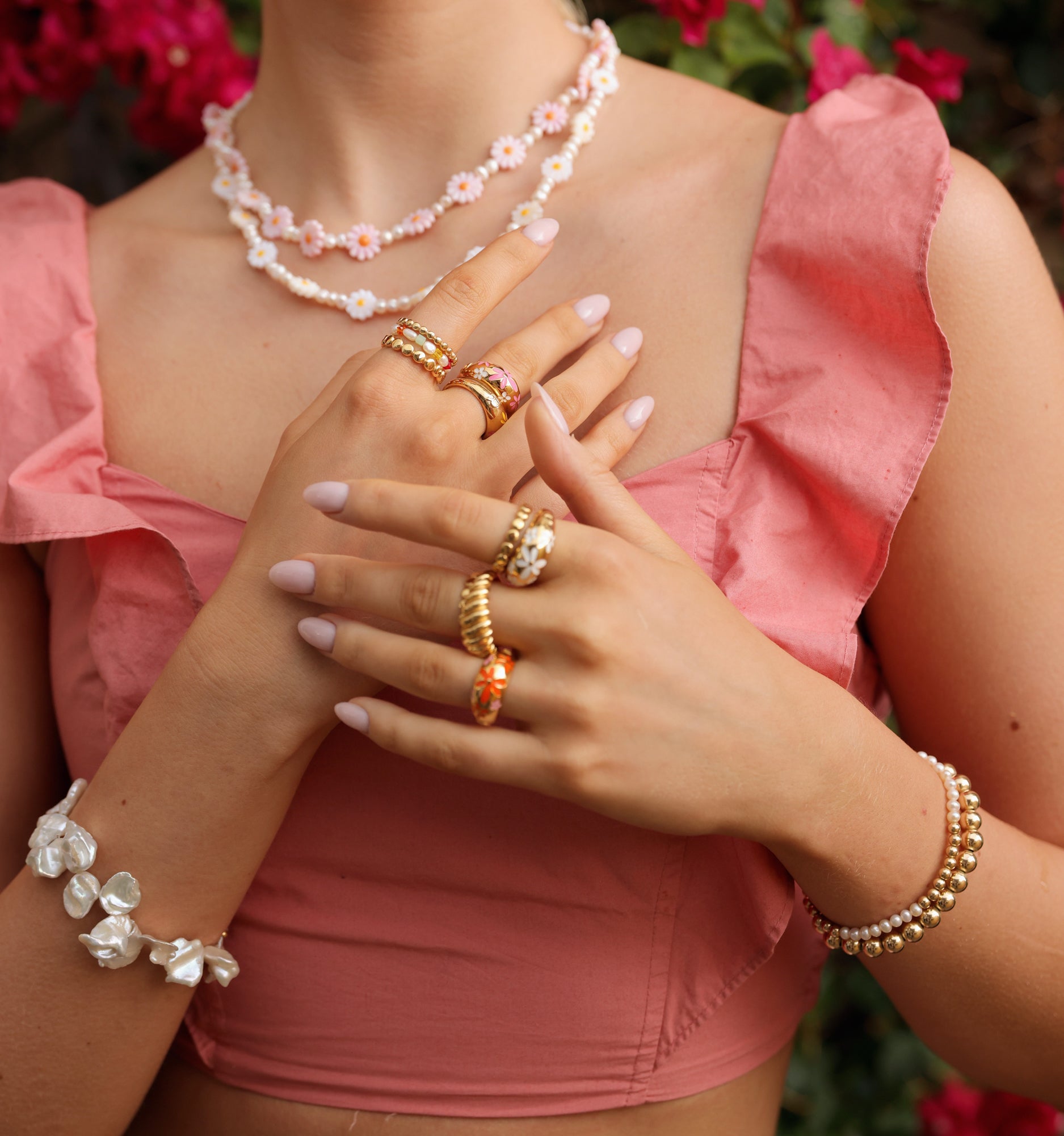 Medium Beaded Ring for Women - Elegant Stackable Boho Jewelry - Perfect for Everyday Wear, Parties & Gifts