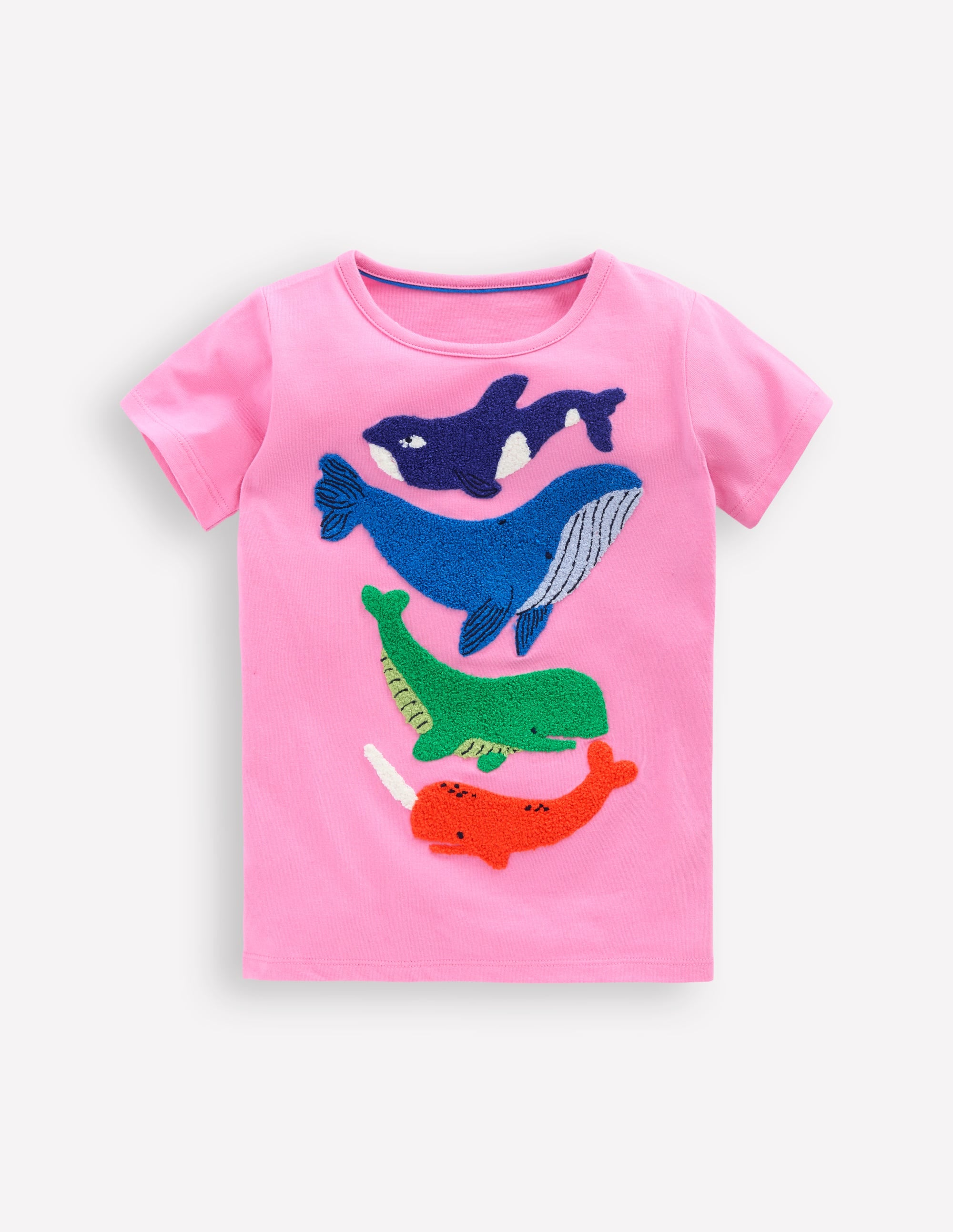 Bay Boucle T-Shirt - Vintage Mauve Whales Print - Soft & Comfortable Cotton Tee for Women - Perfect for Casual Wear, Beach Outings & Summer Fashion