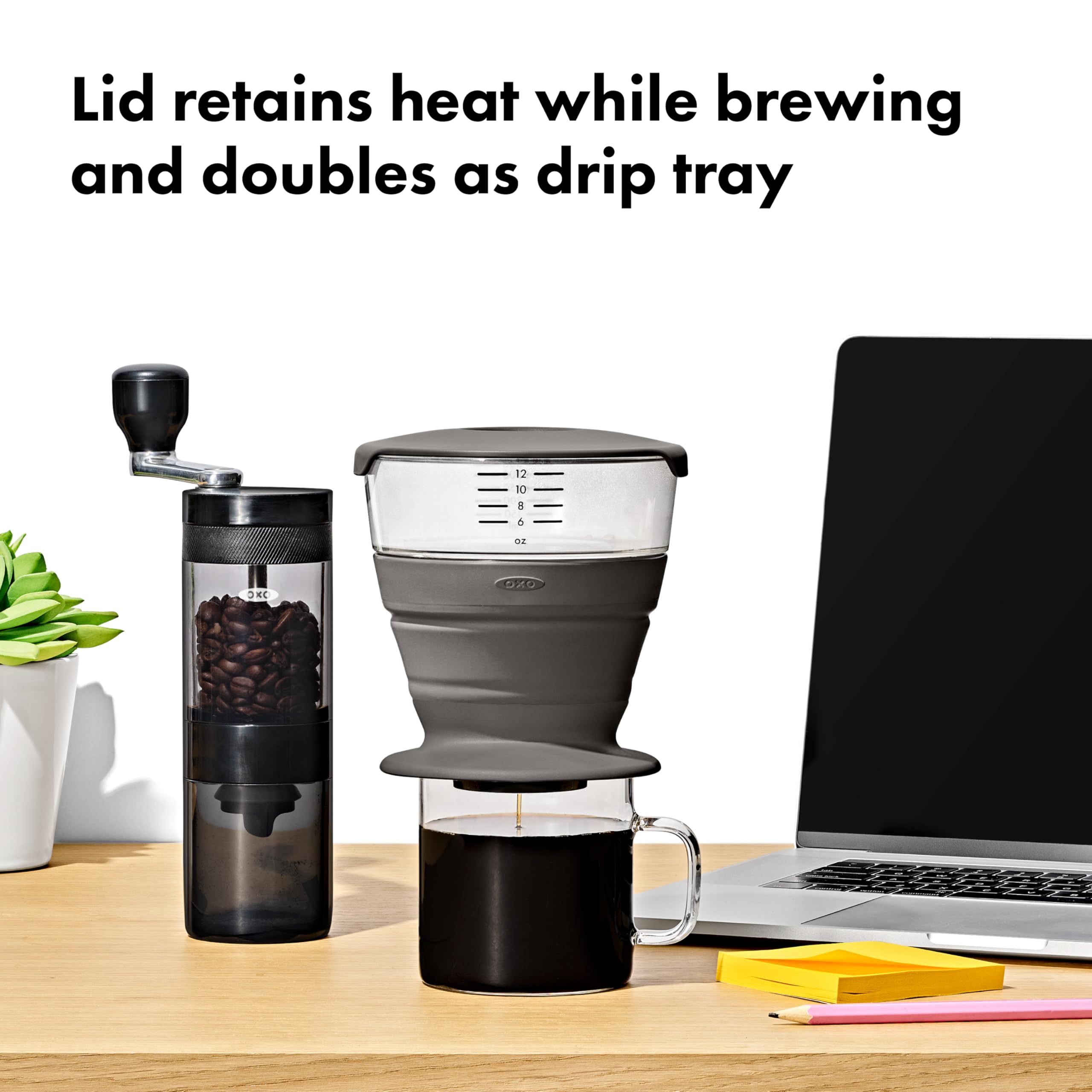 OXO Brew Collapsible Pour-Over Coffee Maker with Storage Case - Portable Drip Coffee Brewer for Travel, Camping & Office Use