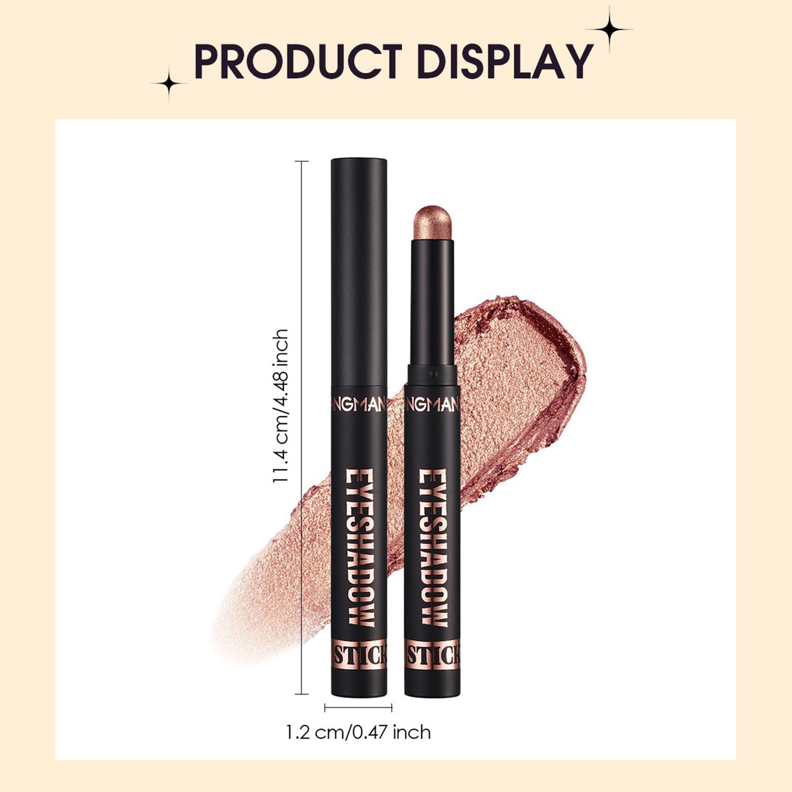 Long Lasting Glitter Matte Eyeshadow Stick - Smoky Nude Eye Makeup Quick-Drying & Smooth (Shade 10#) | Perfect for Day to Night Looks, Parties & Special Occasions