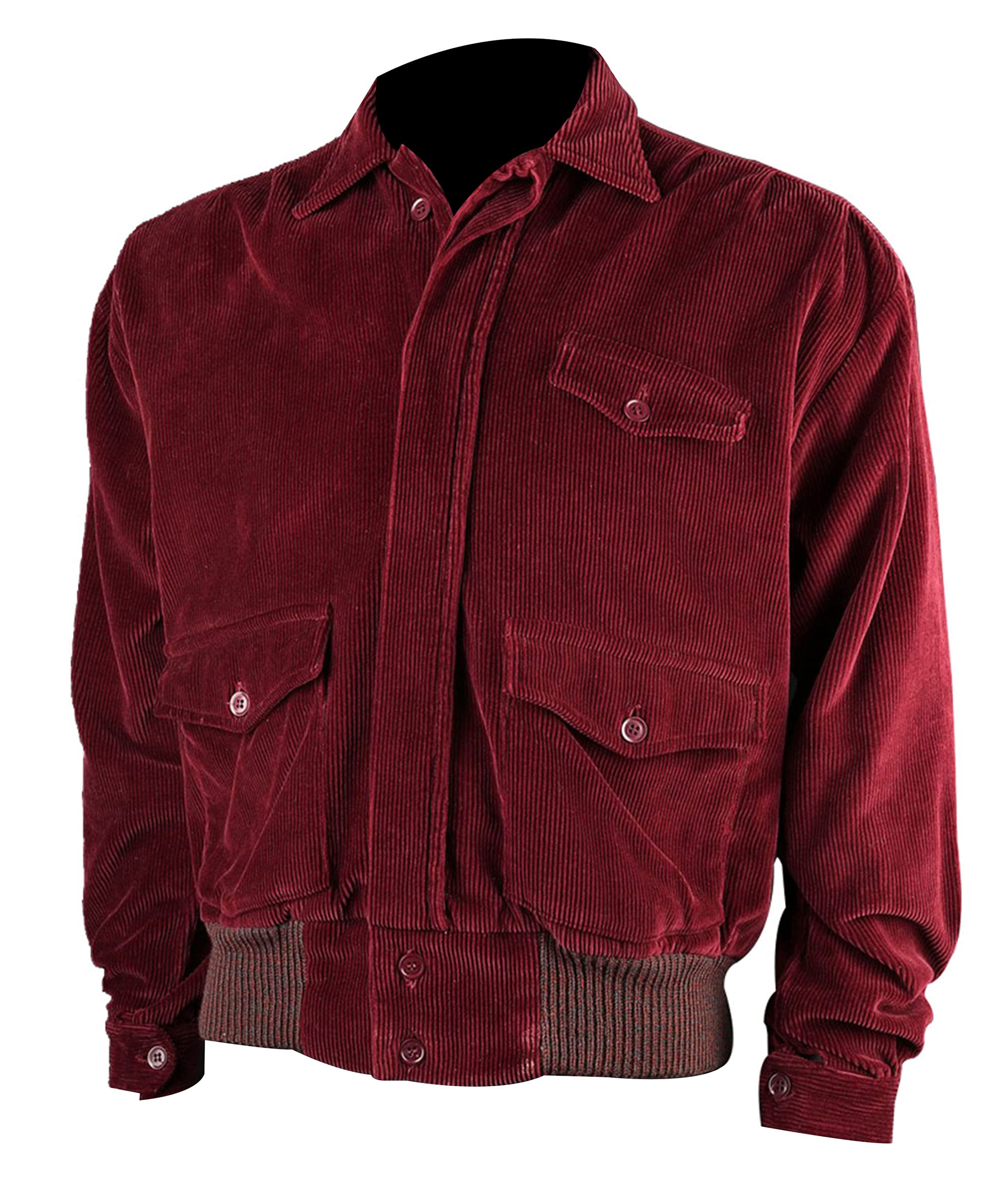 Men's Red Corduroy Bomber Jacket - Jack Torrance Costume from The Shining Movie | Halloween, Cosplay & Vintage Style Outfit