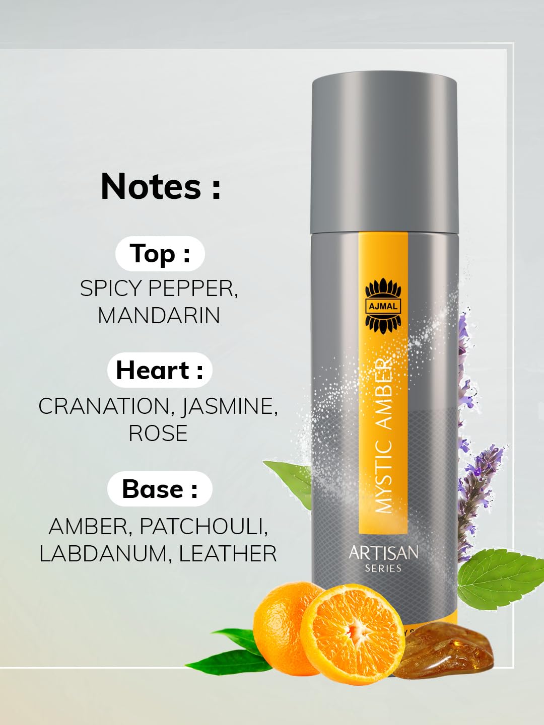Ajmal ARTISAN - MYSTIC AMBER Deodorant Perfume Spray 150ml | Long Lasting Fragrance for Men & Women | Online Exclusive | Perfect for Daily Wear, Office & Special Occasions