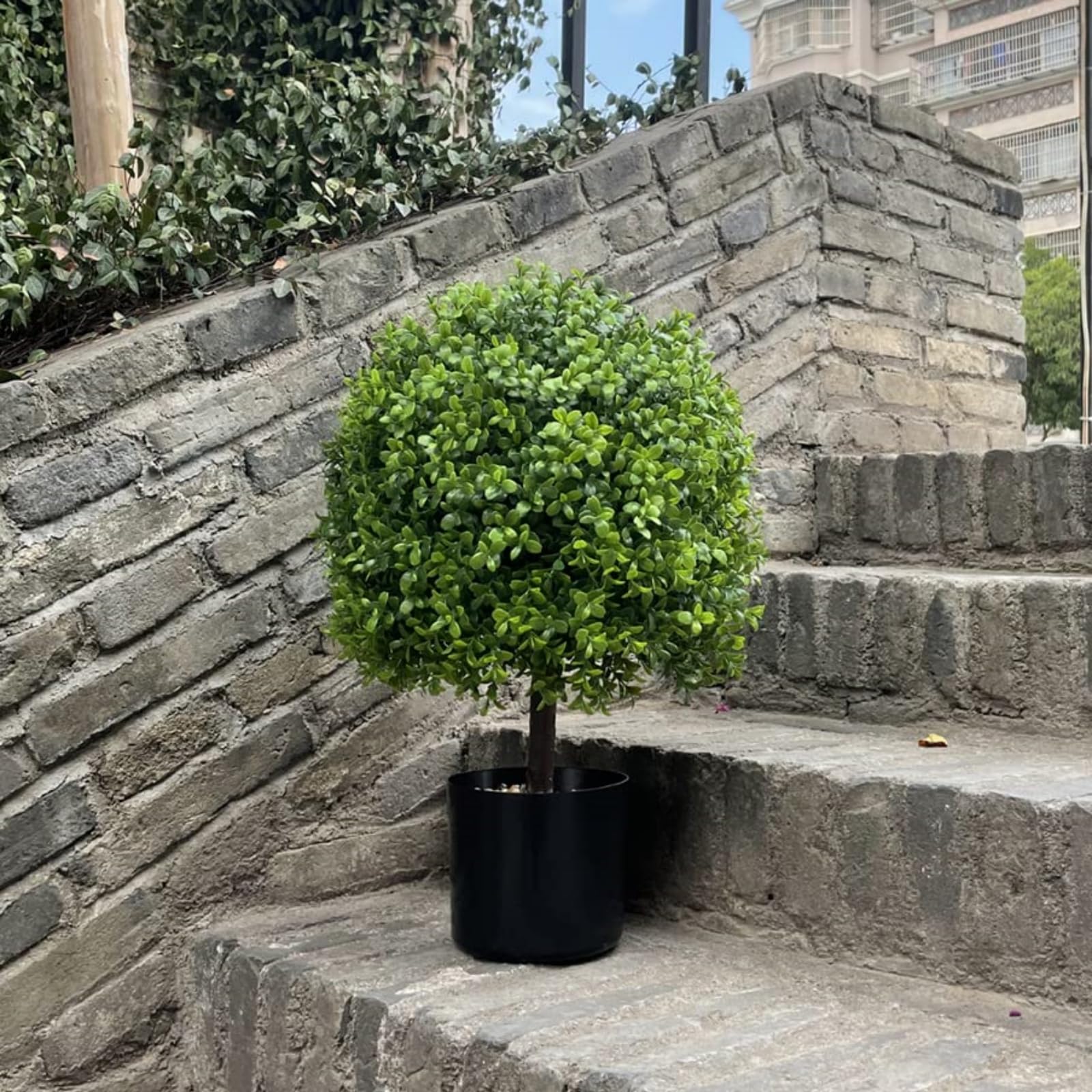 Premium Artificial Boxwood Topiary Ball Trees - Set of 2 (22