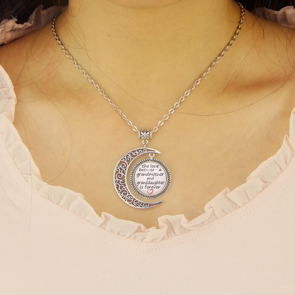 Charming Crescent Moon Necklace for Women - Grandmother & Granddaughter Matching Jewelry, Perfect Gift for Birthdays, Anniversaries & Family Celebrations