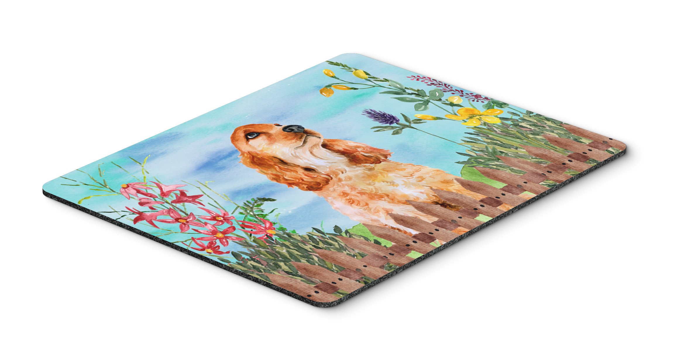 Caroline's Treasures CK1268MP Cocker Spaniel Spring Mouse Pad - Large Washable Non-Slip Desk Mat for Home Office, Gaming & Computer Work | Perfect for Laptops, Hot Pads & Trivets | Cute Dog-Themed Workspace Accessory