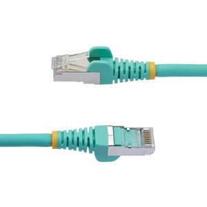 Premium 50cm CAT6a Ethernet Cable - Aqua - Low Smoke Zero Halogen (LSZH) - 10GbE 500MHz 100W PoE++ - Snagless RJ45 with Strain Relief - S/FTP High-Speed Network Patch Cord - Perfect for Home Office, Gaming, and Server Room Connectivity