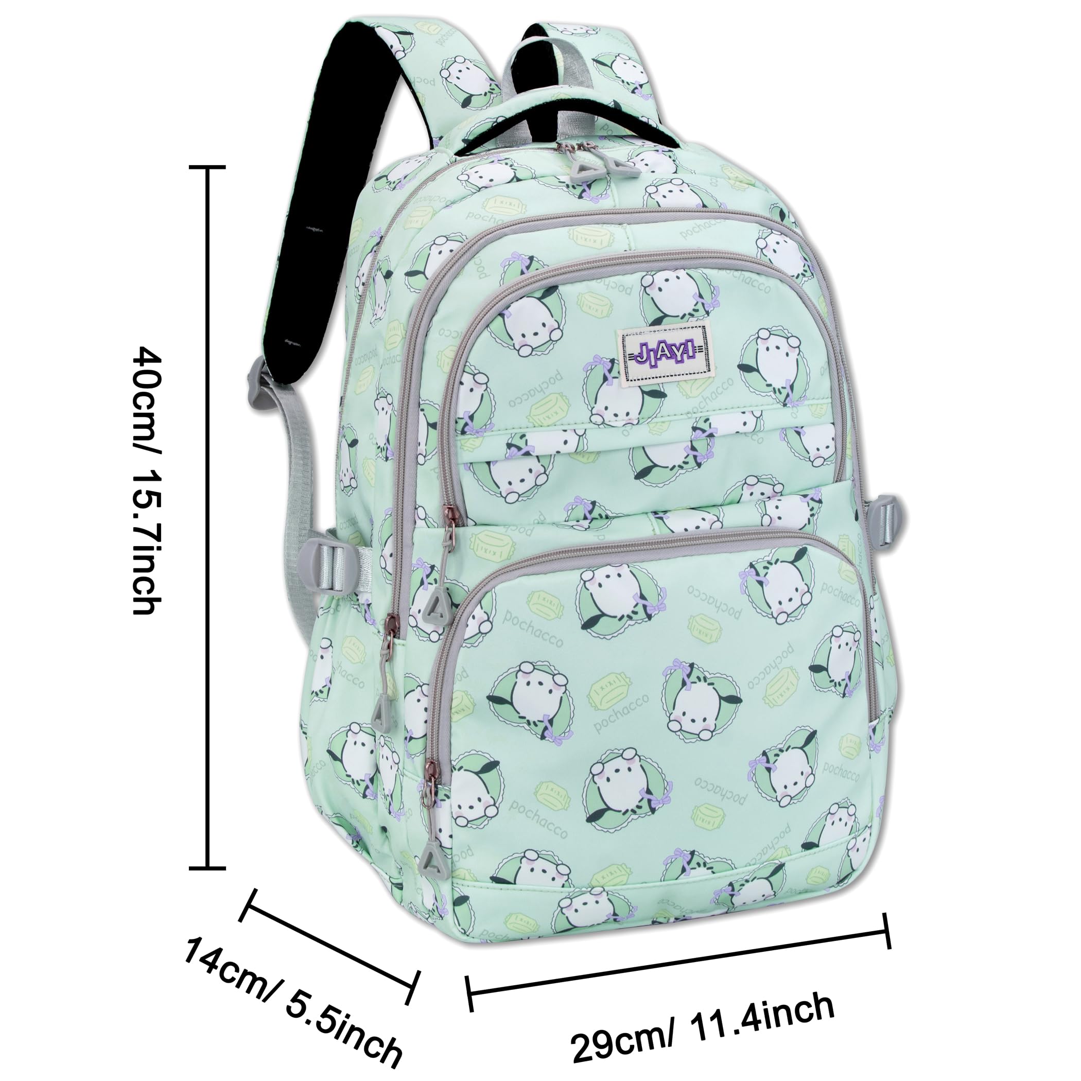 Roffatide Anime Pochacco Print Large Capacity Backpack - Waterproof Laptop Backpack for School, Travel, Hiking & Cycling - Blue Casual Rucksack for Men & Women - Perfect for College, Work & Outdoor Adventures