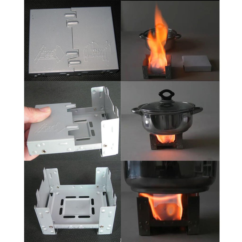 Ultra-Light Portable Foldable Wax Stove Burner - Palm-Sized Outdoor Solid Alcohol Heater for Camping, Hiking & Emergency Survival