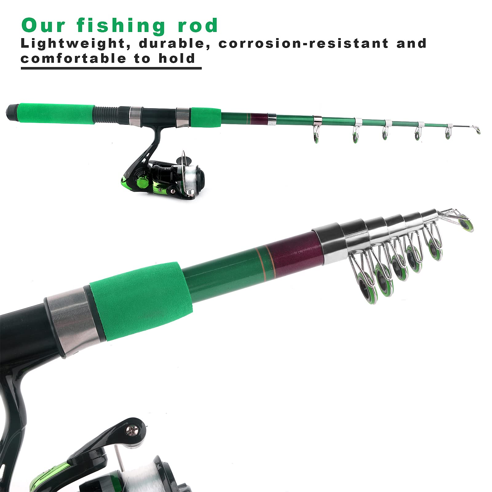 **Ultralight Telescopic Fishing Rod and Reel Combo with Tackle Bag - Portable All-in-One Fishing Gear Kit for Beginners, Adults & Kids - Perfect for Saltwater & Freshwater Fishing, Camping & Outdoor Adventures**