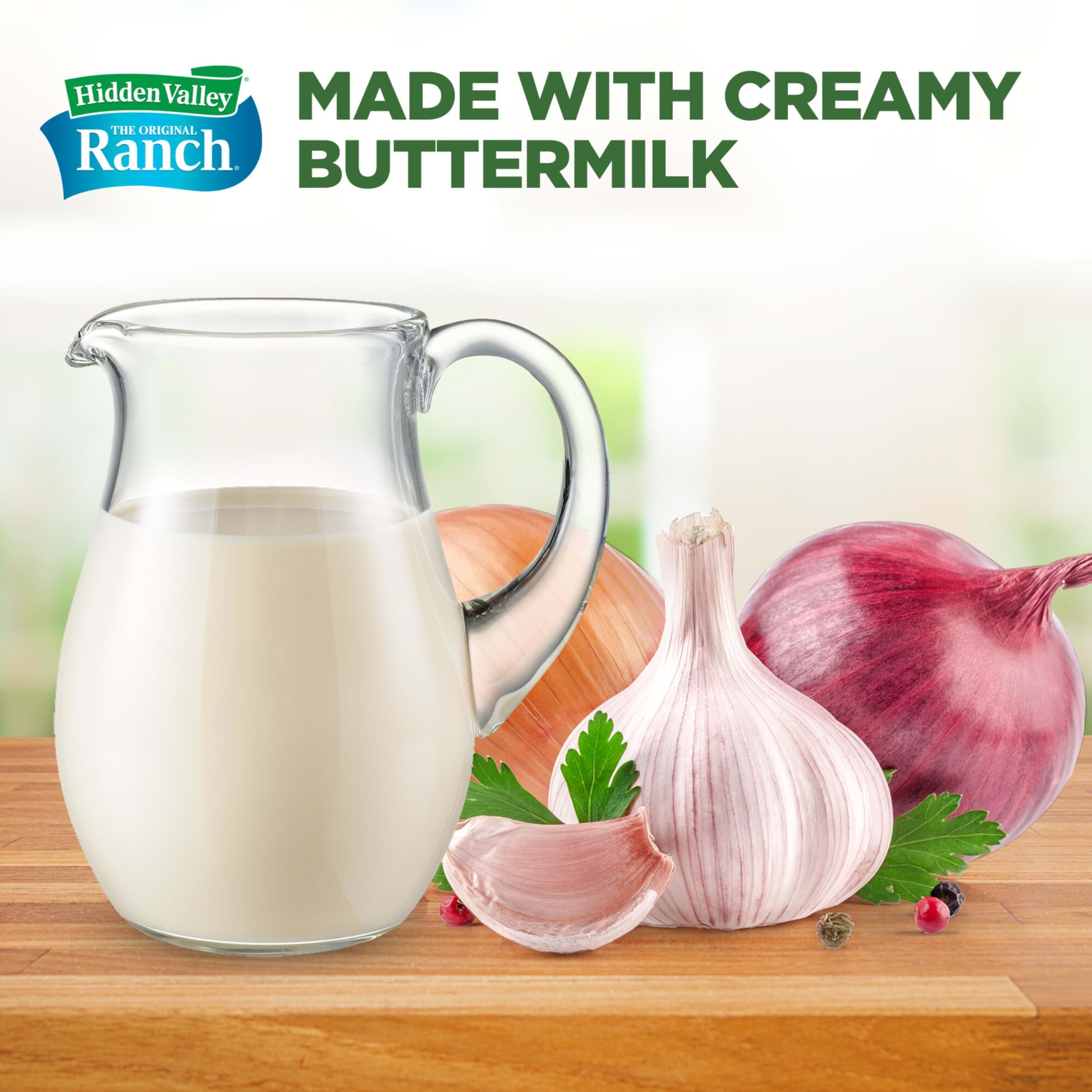 Hidden Valley Ranch Dressing & Dipping Sauce - Buttermilk Flavor, Gluten Free, 16 oz Bottle - Perfect for Salads, Veggies, Wings & Party Dips