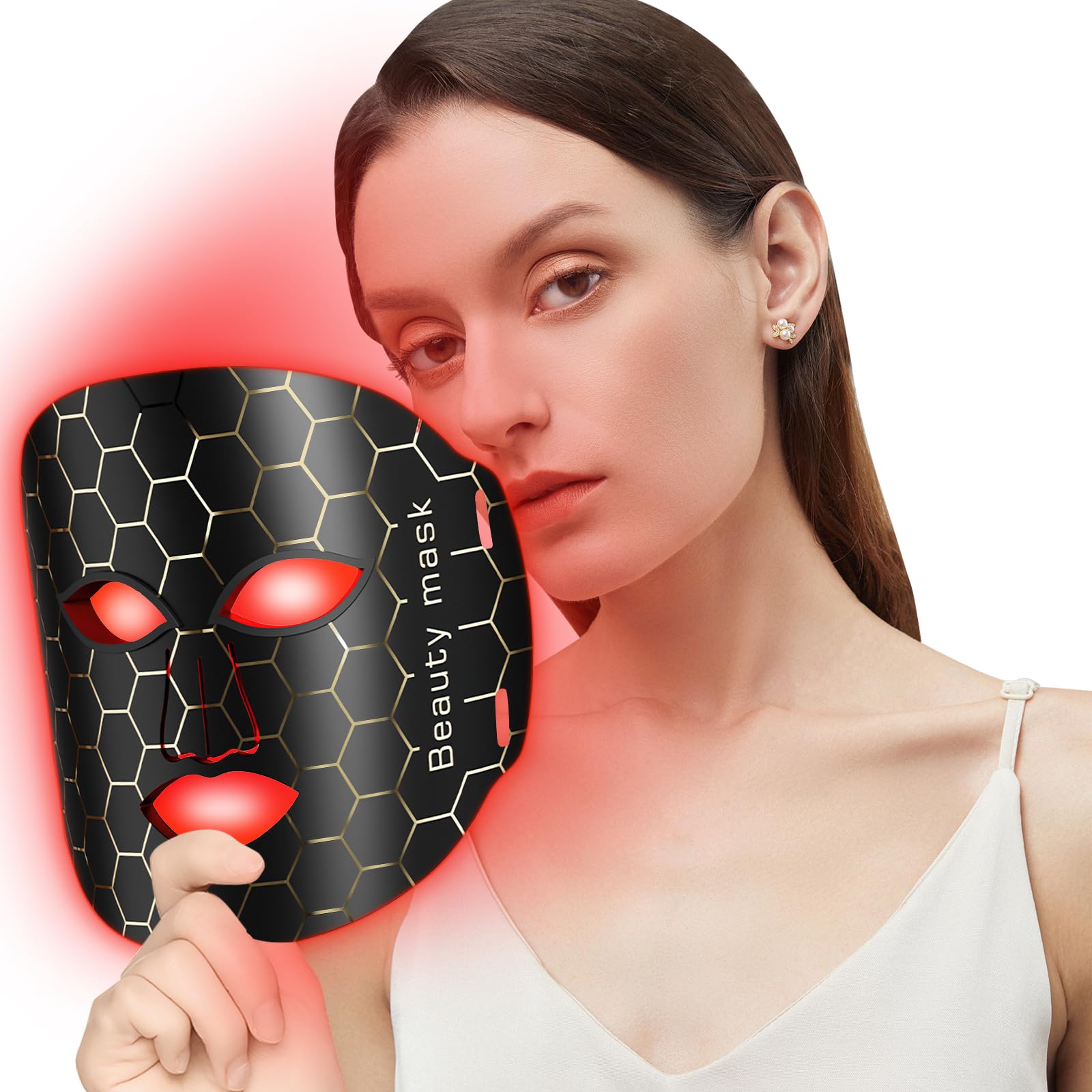 Blue & Red LED Light Therapy Mask for Face - 7 Color Modes, 650nm Red Light Therapy for Skin Care at Home | Anti-Aging, Acne Treatment & Skin Rejuvenation | Perfect for Daily Skincare Routine & Spa Treatments