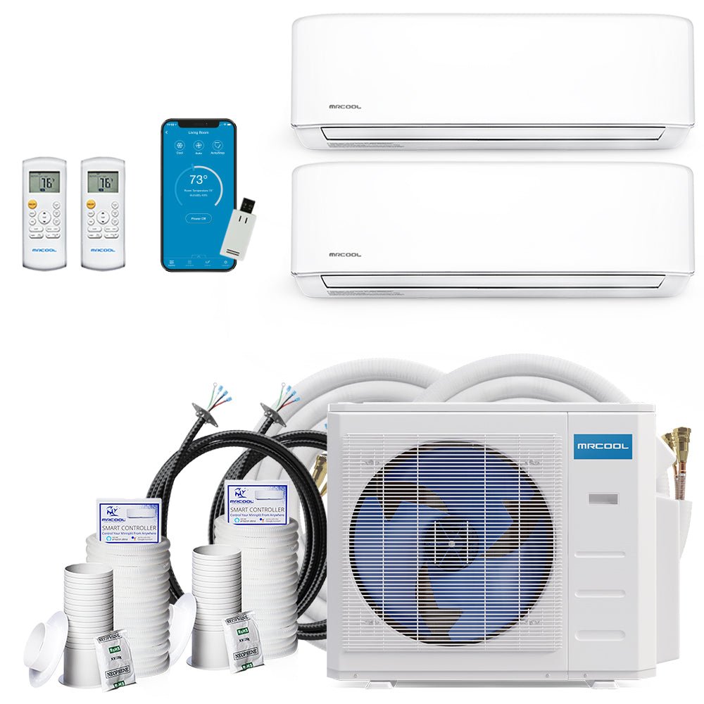 MRCOOL DIY 4th Gen 36,000 BTU 22 SEER Ductless Mini Split Air Conditioner & Heat Pump - 2 Zone (18K + 18K) for Home & Office Cooling & Heating
