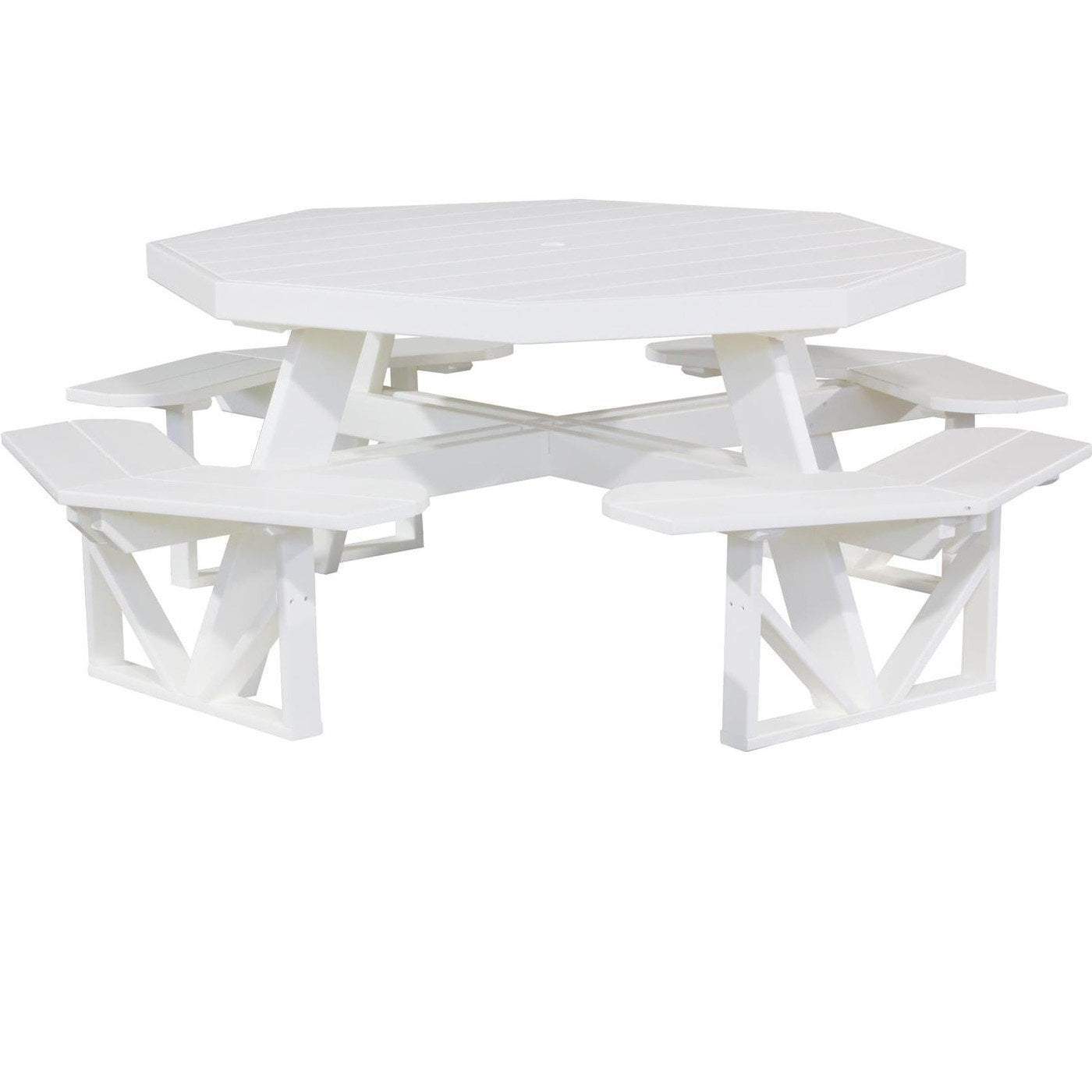 Eco-Friendly Recycled Plastic Octagon Picnic Table with Built-in Cup Holders - Perfect for Outdoor Dining, Backyard BBQs, Parks, and Camping