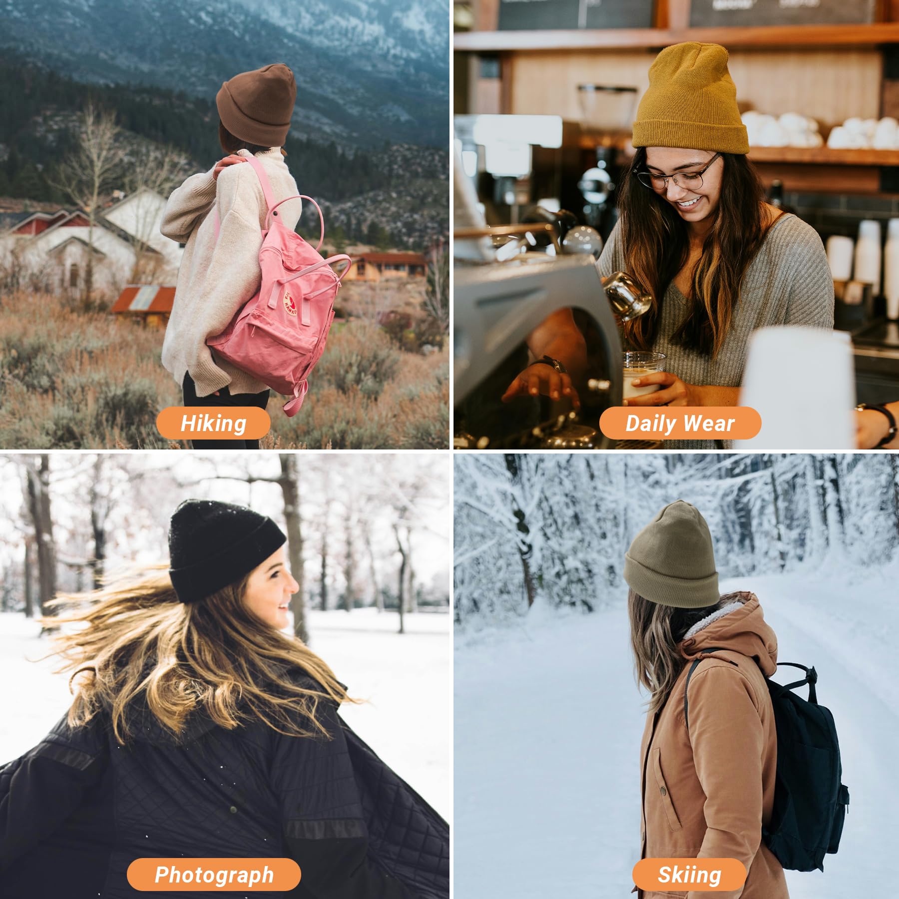 NPQQUAN Unisex Winter Knit Beanie Hat for Men & Women - Warm Fleece Lined Skull Cap for Cold Weather, Outdoor Activities, and Casual Style