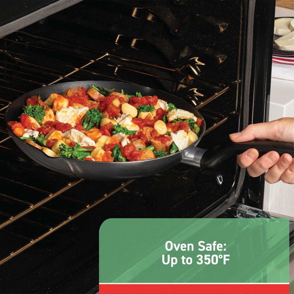 T-fal 3-Piece Nonstick Fry Pan Set (8, 9.5, 11 Inch) - Oven & Broiler Safe to 350°F, Dishwasher Safe, Durable Black Cookware for Frying, Sautéing & Baking - Perfect for Family Dinners & Professional Kitchens