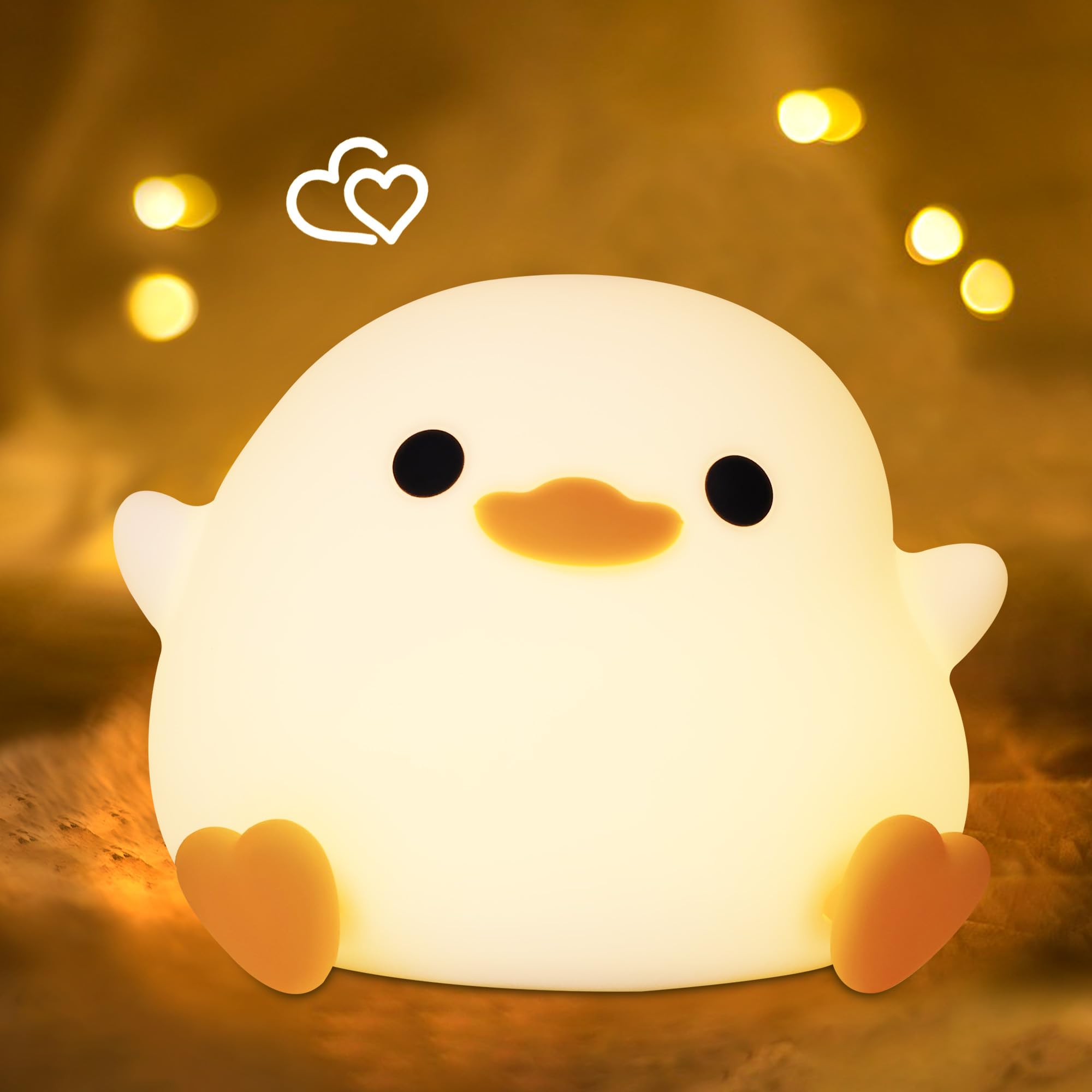 Okayera DoDo Duck Night Light - Dimmable USB Rechargeable Silicone Nursery Lamp with Timer | Cute Animal-Themed Gift for Baby Kids Birthday Christmas Easter | Perfect for Bedroom Decor, Nursery Room & Nighttime Feeding
