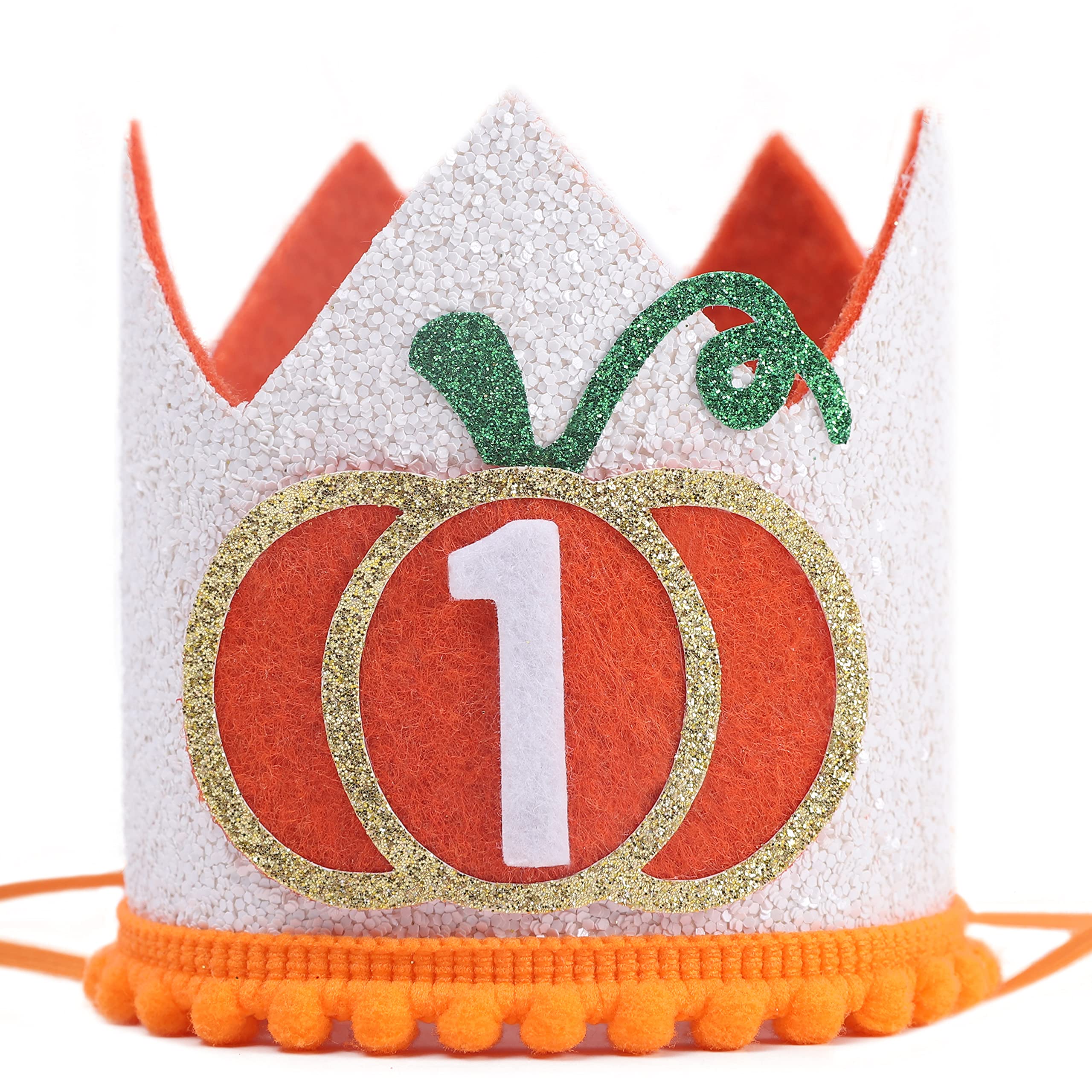 WAOUH Little Pumpkin 1st Birthday Crown - Adorable Baby Girl's First Birthday Hat for Fall Harvest Party Decorations | Perfect for Autumn Birthday Photos, Baby Showers & Seasonal Celebrations