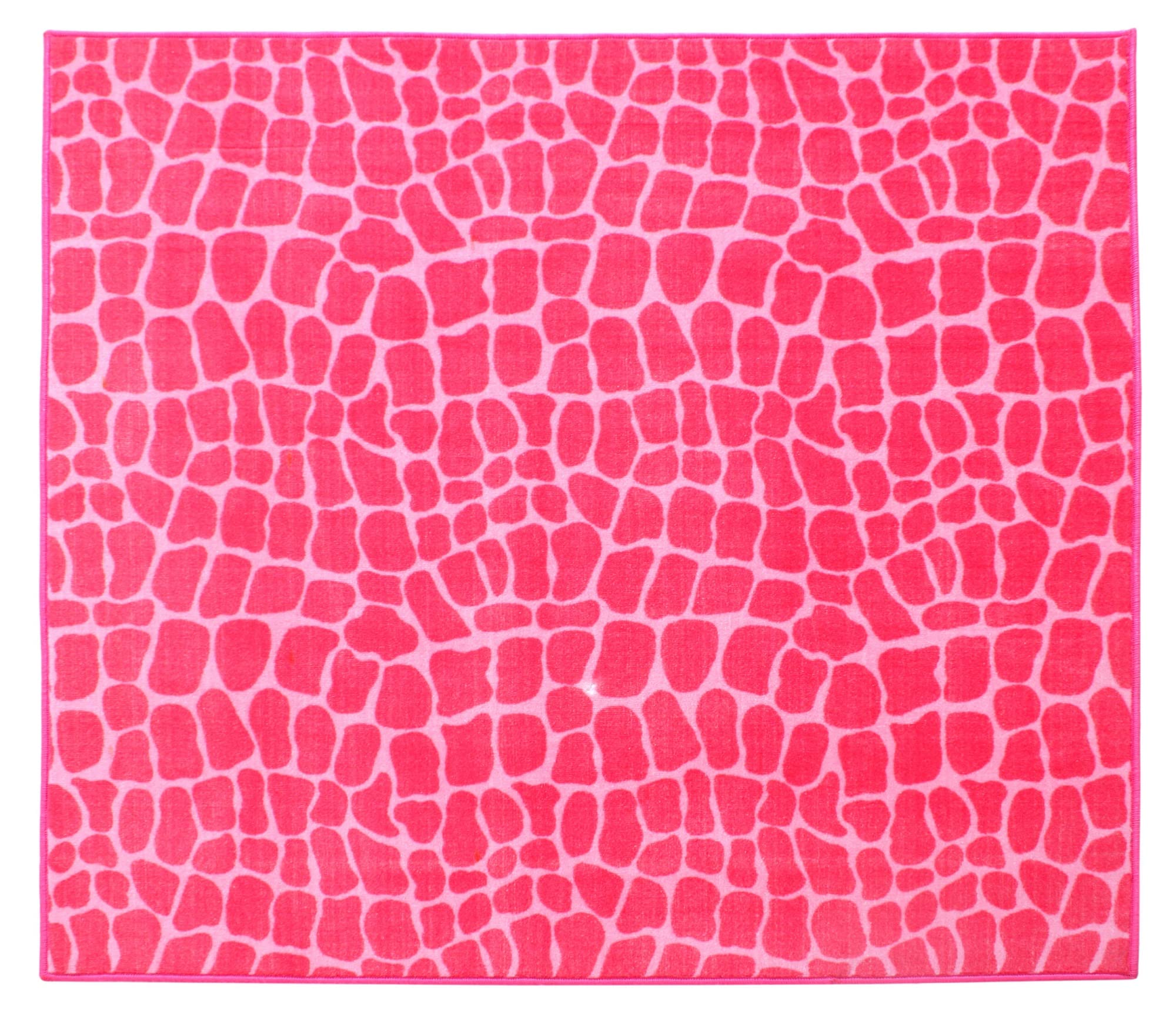 Custom Size Pink Crocodile Print Area Rug - 4' Square Animal Collection for Living Room, Bedroom & Nursery Decor