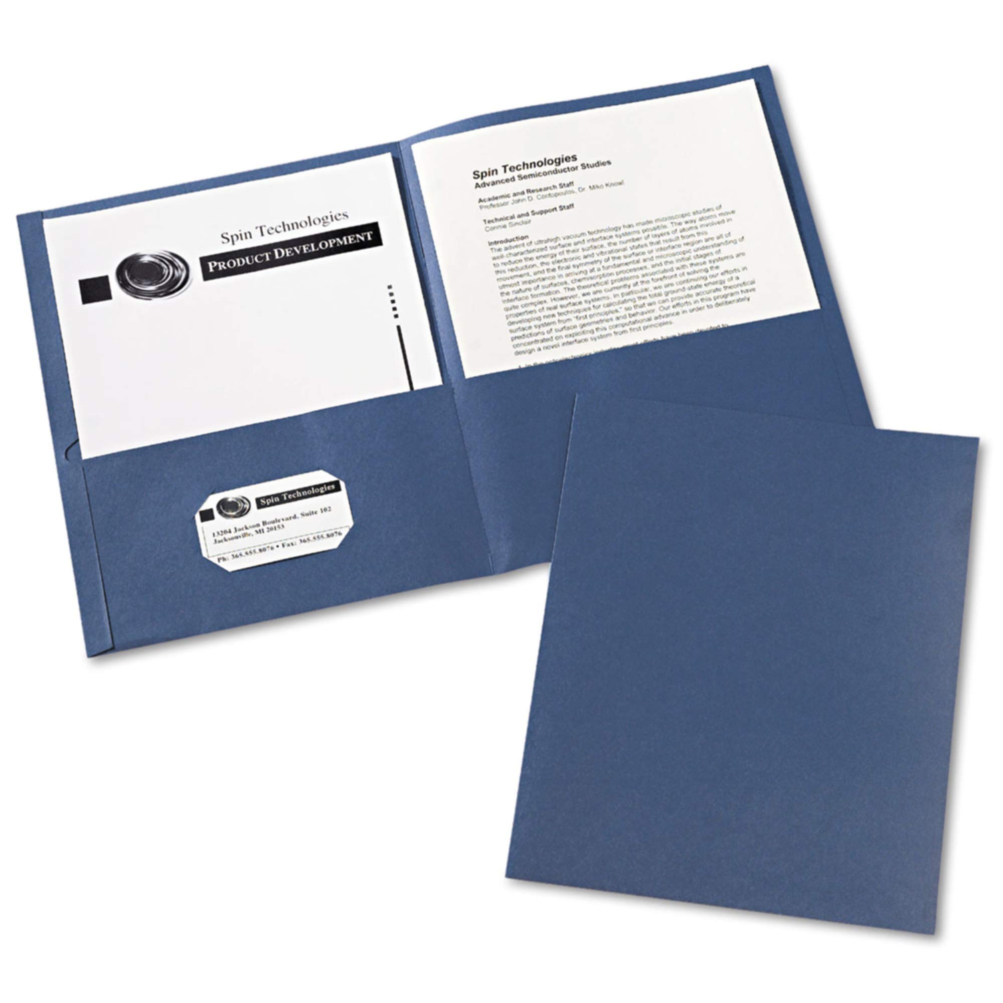 Avery Two-Pocket Folders, Dark Blue, 25-Pack (47985) - Perfect for School, Office & Document Organization