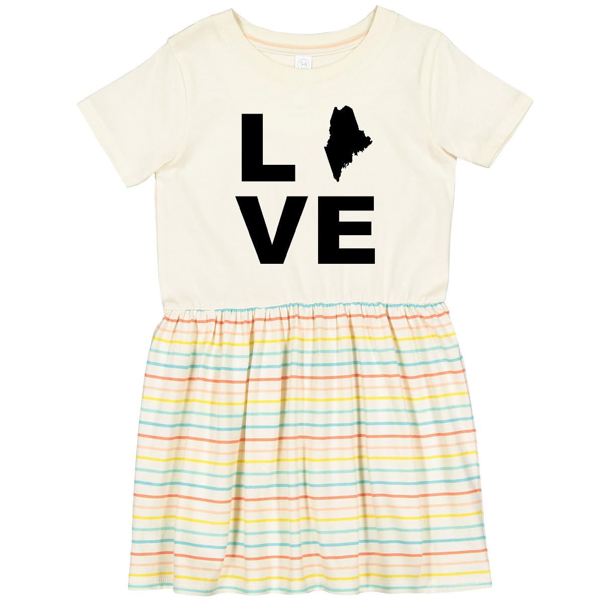 Inktastic Love Maine Toddler Dress - Cute & Comfortable Cotton Dress for Girls, Perfect for Playdates, Parties & Everyday Wear