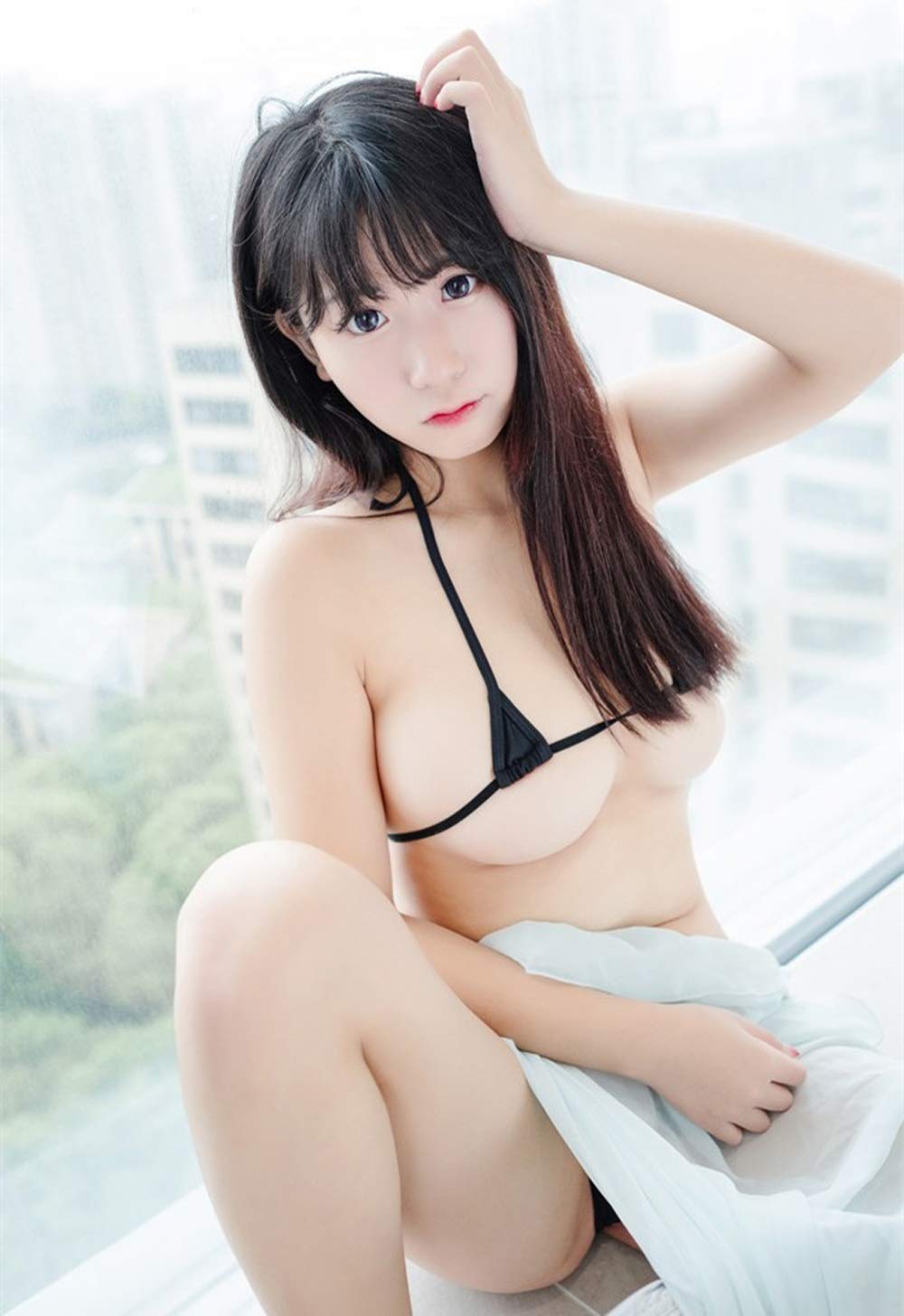 Sexy Micro Triangle Bikini Set with Thong - Japanese Anime Inspired Women's Lingerie for Beach, Pool Party & Intimate Moments