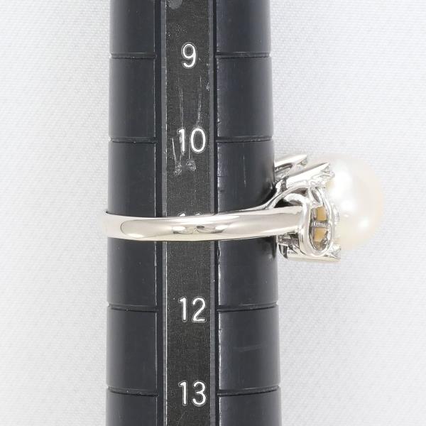 18K White Gold Pearl Diamond Ring for Women - Elegant Bridal, Anniversary, Engagement Jewelry Gift