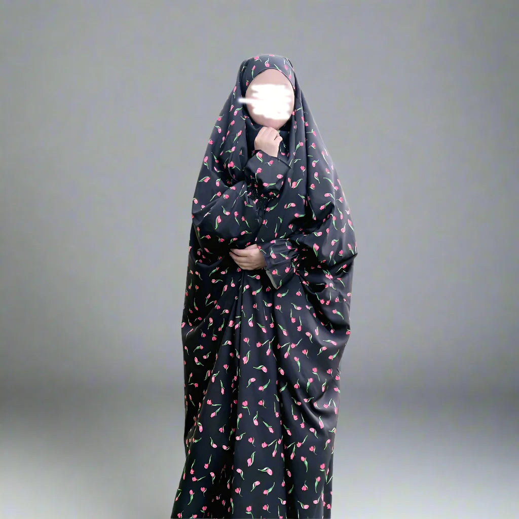 Muslim Women's Printed Jilbab - Dubai & Turkish Style Islamic Abaya for Modest Fashion | Perfect for Prayer, Eid & Everyday Wear