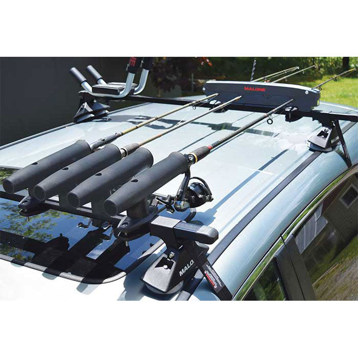 Malone Striper 4 Fishing Rod Carrier - Secure Roof Rack Transport for Kayaks & Boats - Durable Rod Holder for Travel & Outdoor Adventures