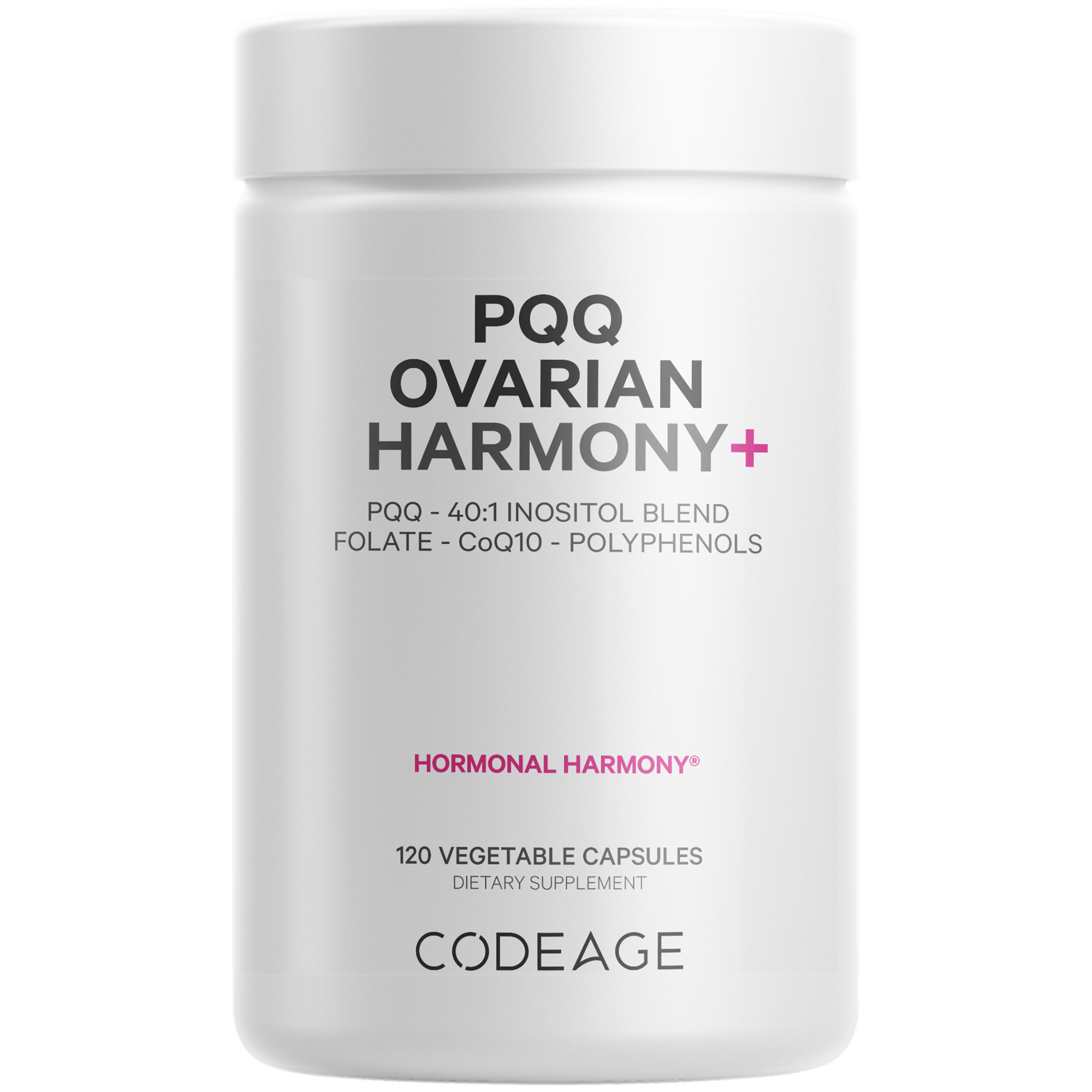 Codeage PQQ Ovarian Harmony+ Supplement for Women's Reproductive Health - Supports Hormonal Balance & Ovarian Function - Ideal for Perimenopause, Menopause & Fertility Support
