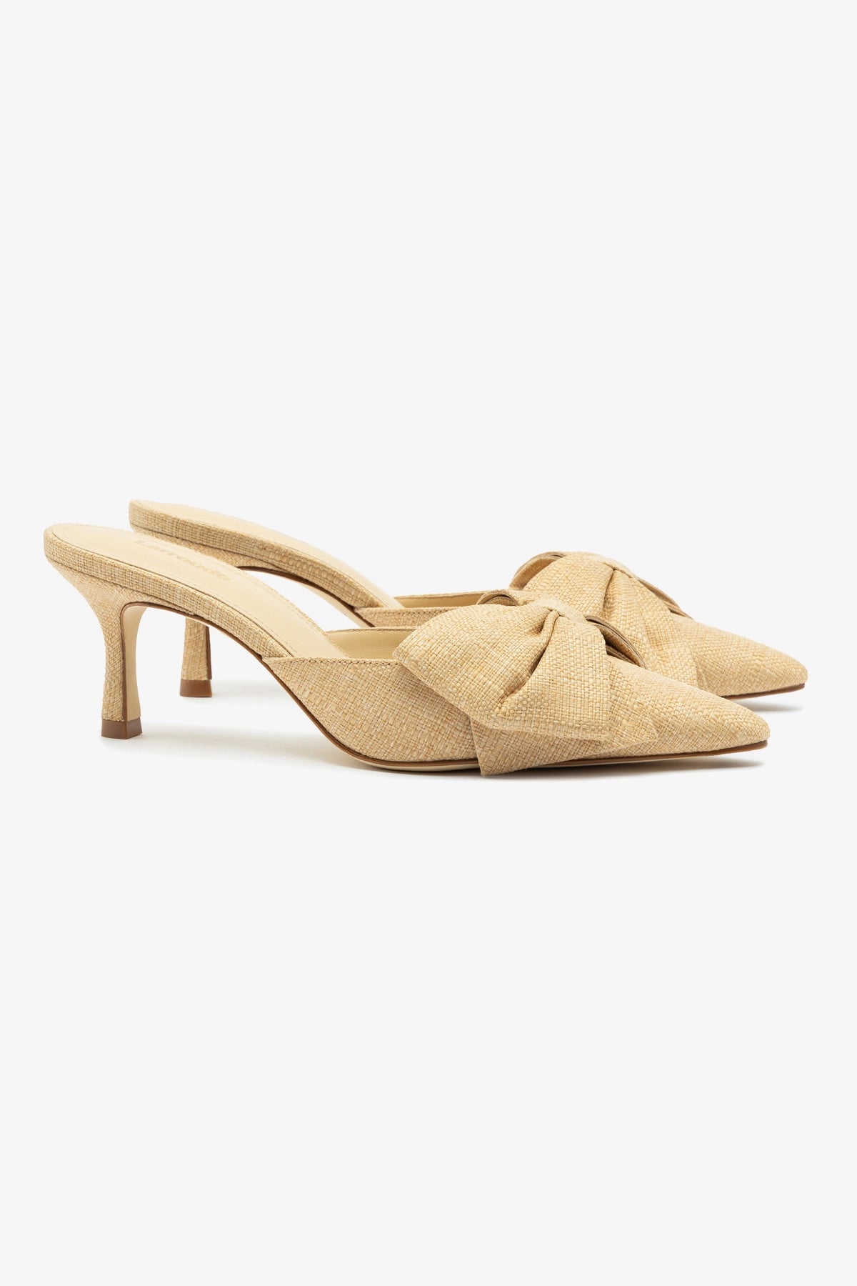 Mini Elle Pump In Beige Raffia - Women's Comfortable Summer Sandals for Beach, Wedding & Casual Outings