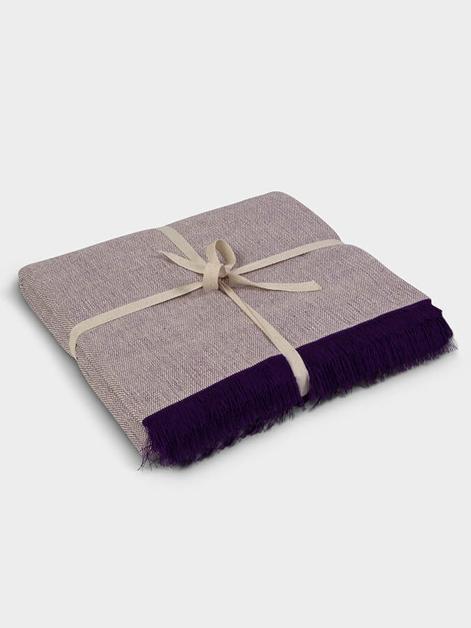 GOTS Certified Organic Cotton Yoga Blanket for Studio & Home - Two-Toned Design for Meditation, Relaxation & Yoga Practice